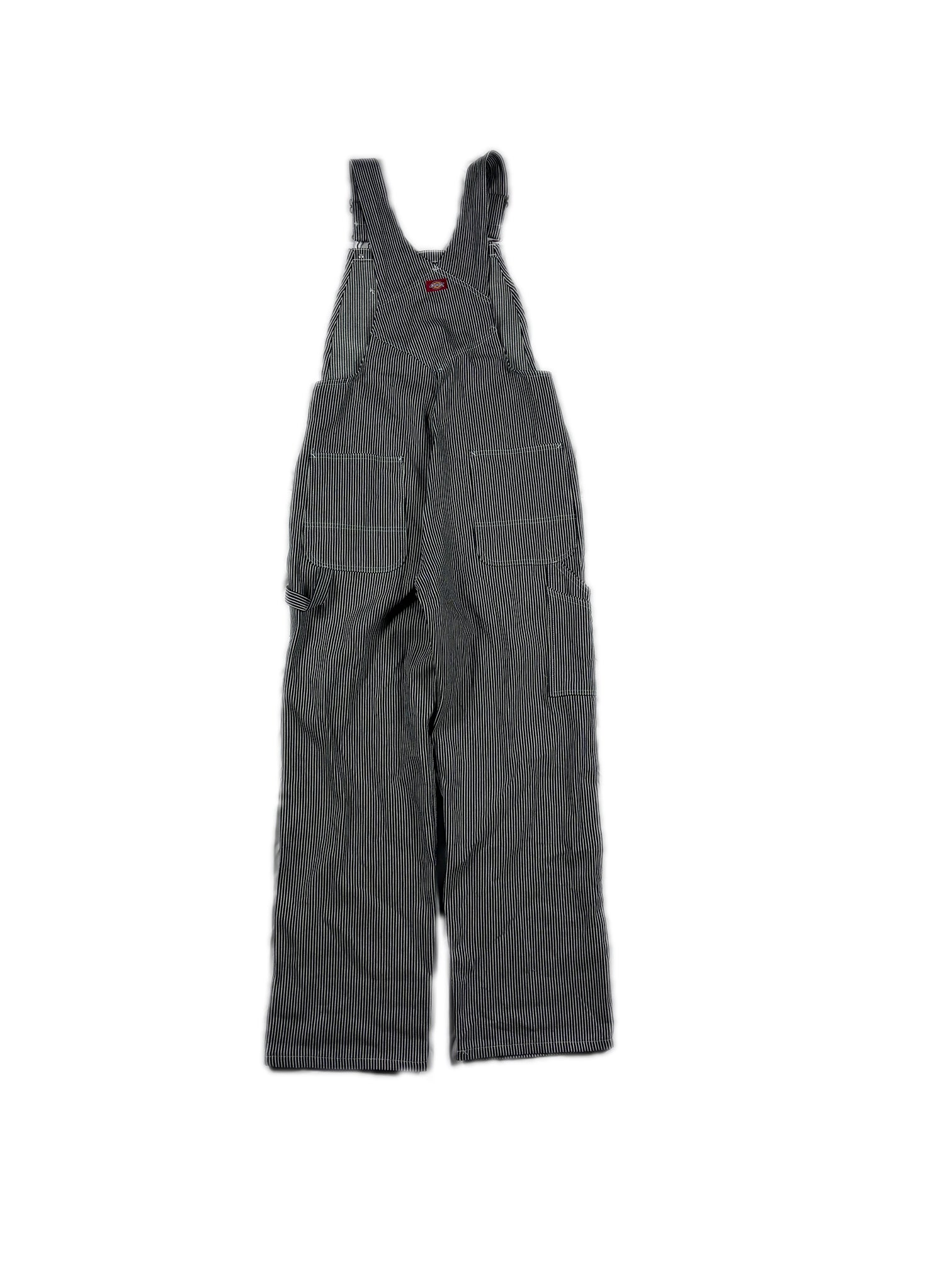 VINTAGE DICKIES BLACK PINSTRIPPED OVERALLS W/32x32