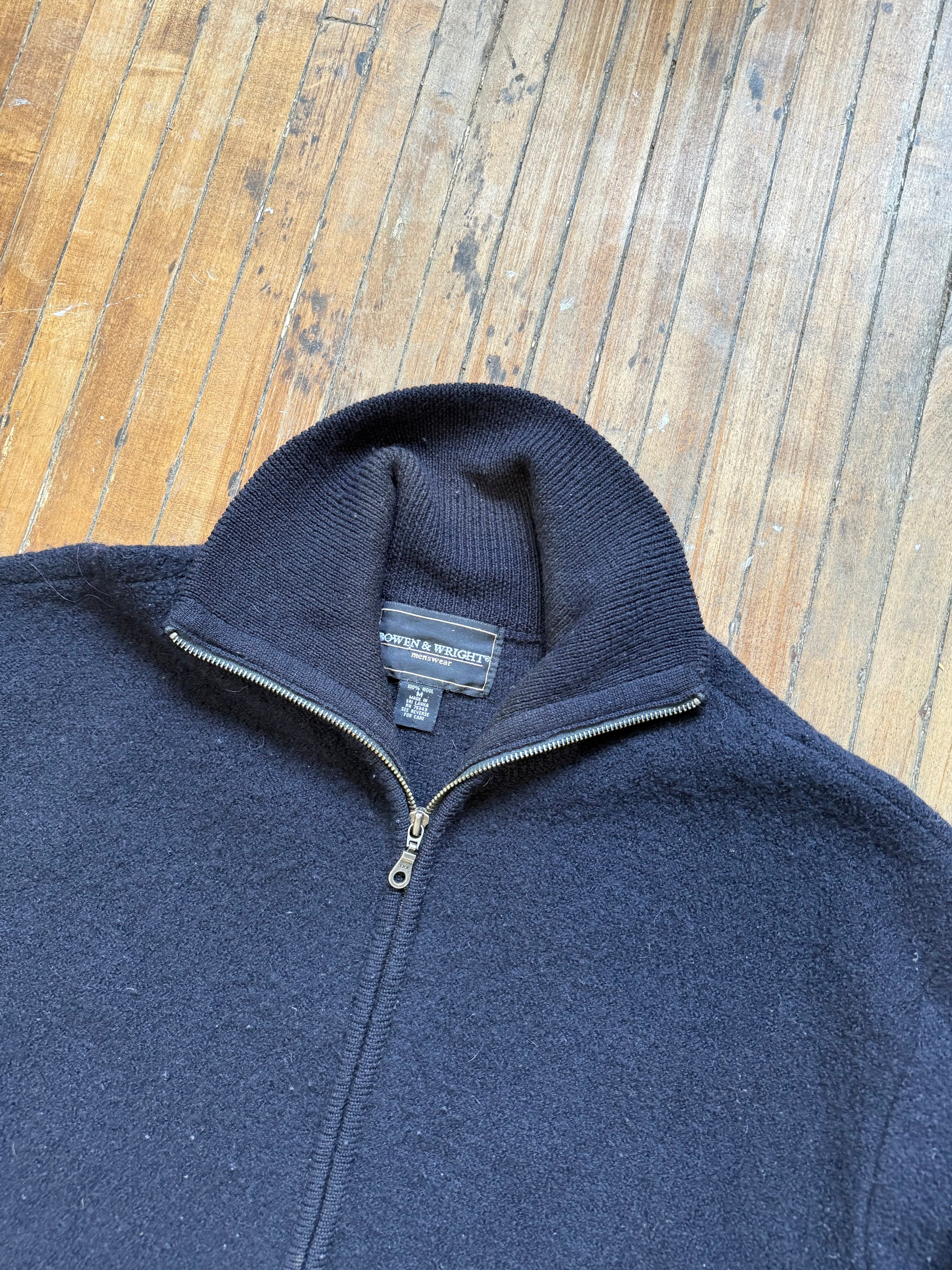 Vintage Wool Full-Zip Sweater