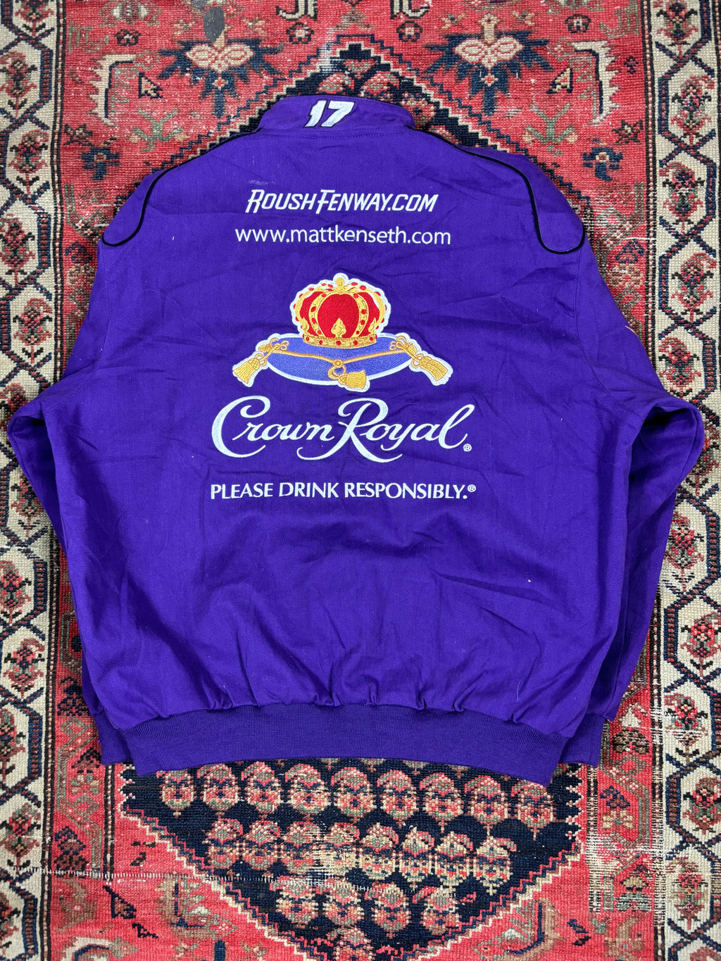 VINTAGE PURPLE CROWN ROYAL RACING JACKET SIZE XL