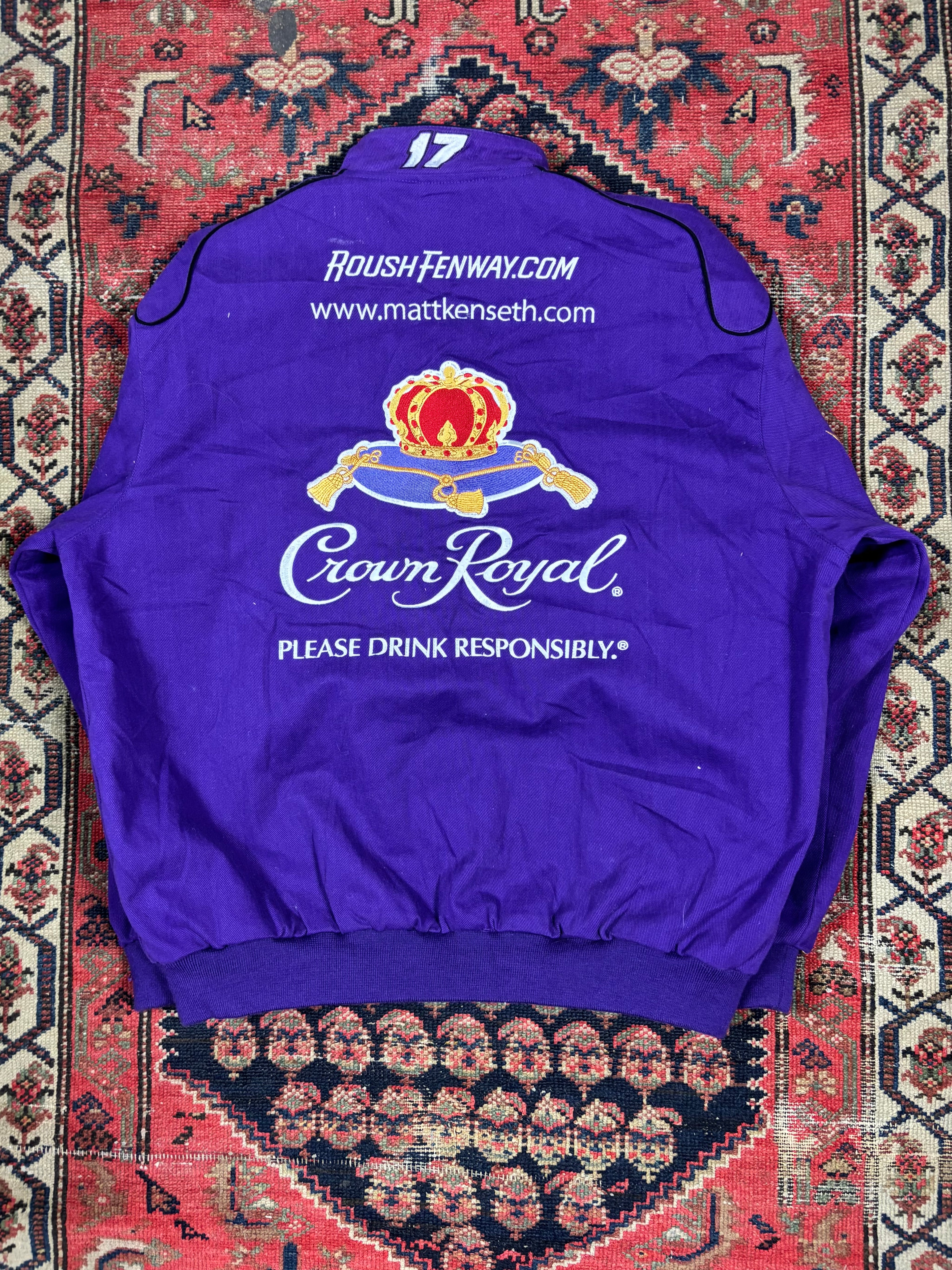 VINTAGE PURPLE CROWN ROYAL RACING JACKET SIZE XL