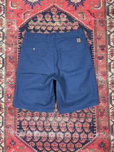 VINTAGE NAVY DOUBLE PLEATED BIG BILL SHORTS W/32