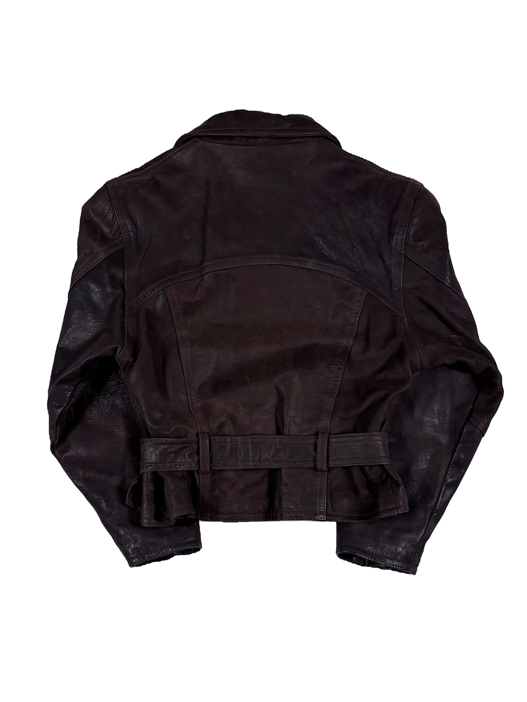 VINTAGE BROWN LEATHER BIKER JACKET SIZE SMALL