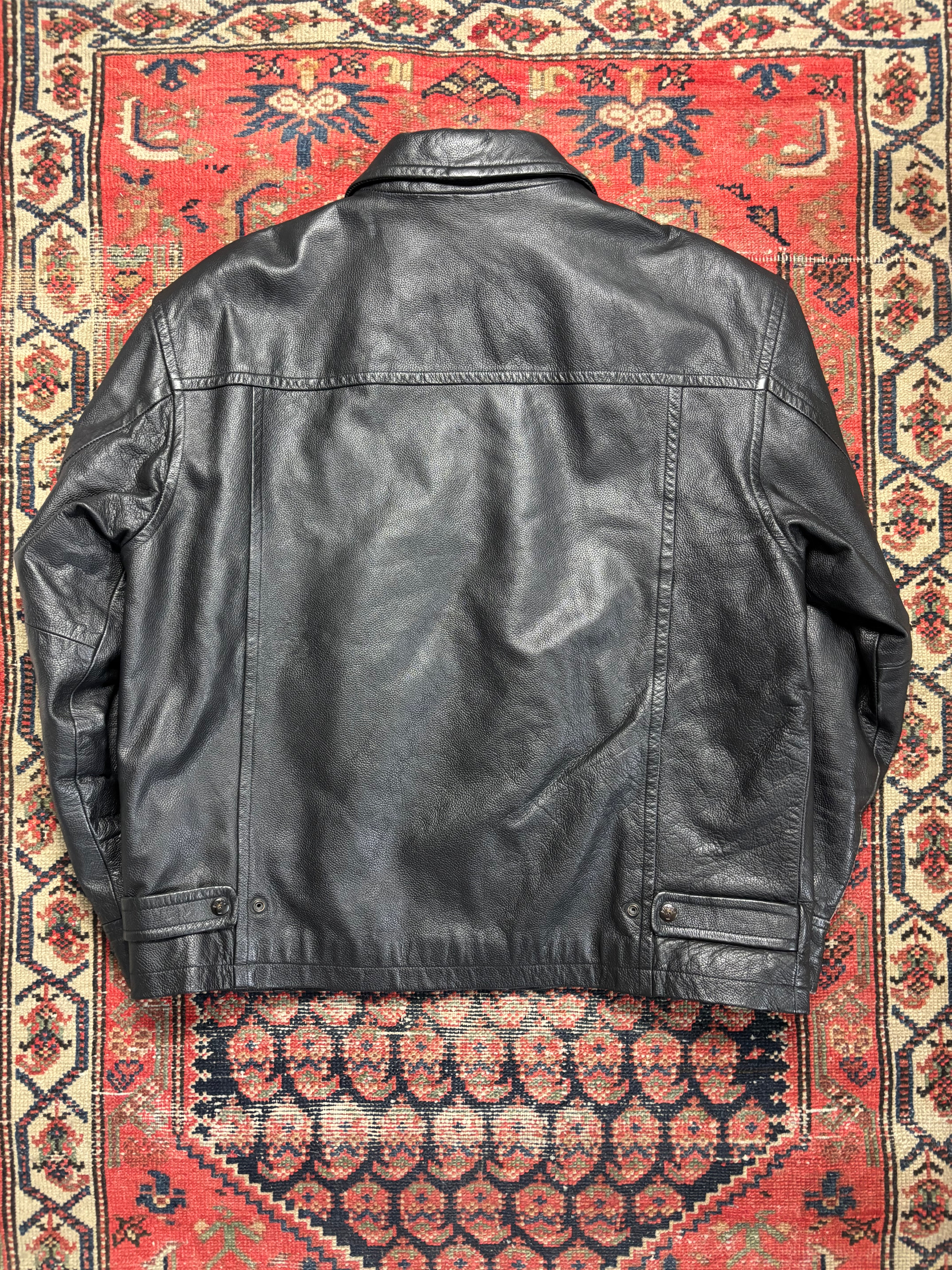 VINTAGE BLACK LEATHER “PHASE 2” JACKET SIZE XL