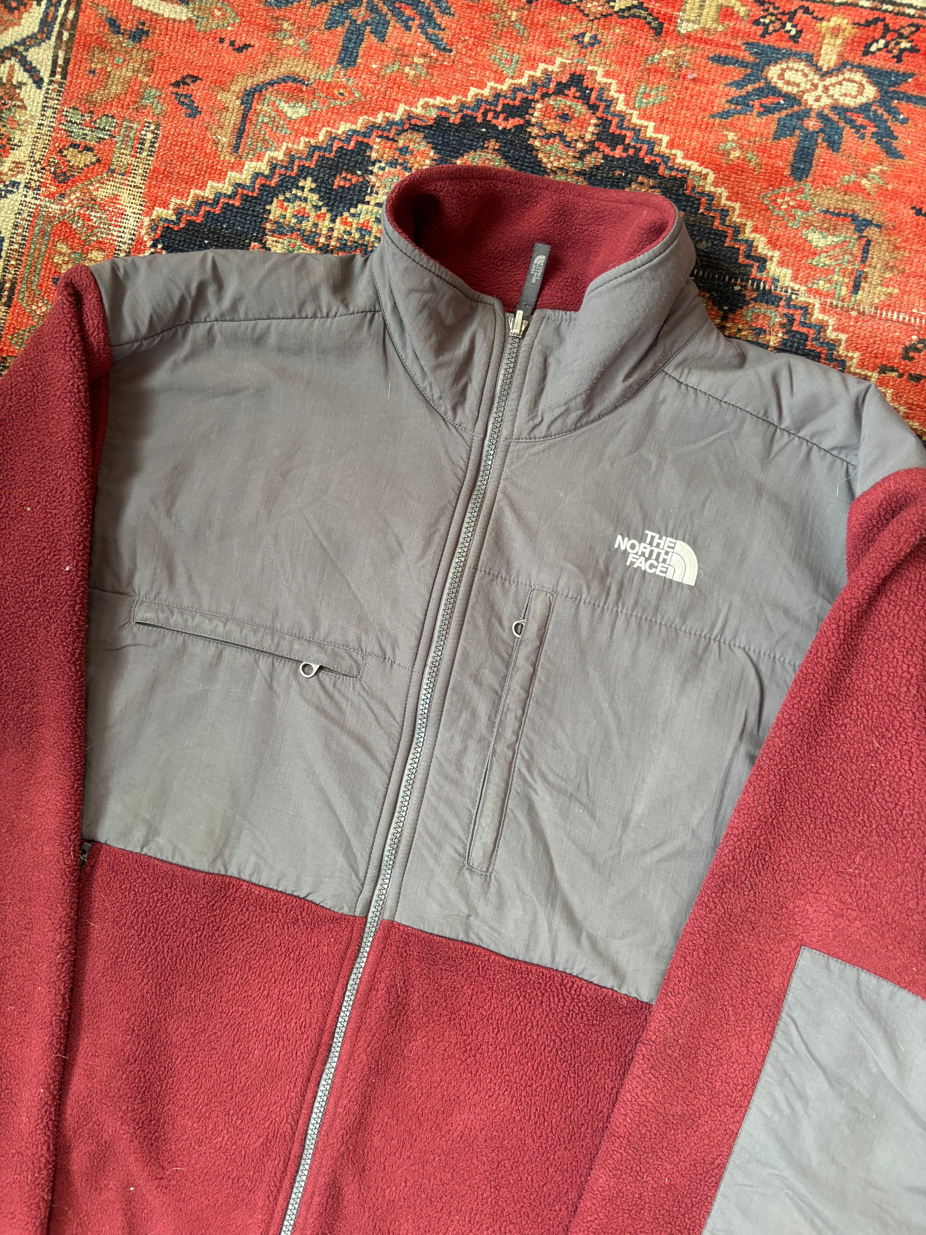 VINTAGE GREY AND RED THE NORTH FACE DENALI FLEECE SIZE XL