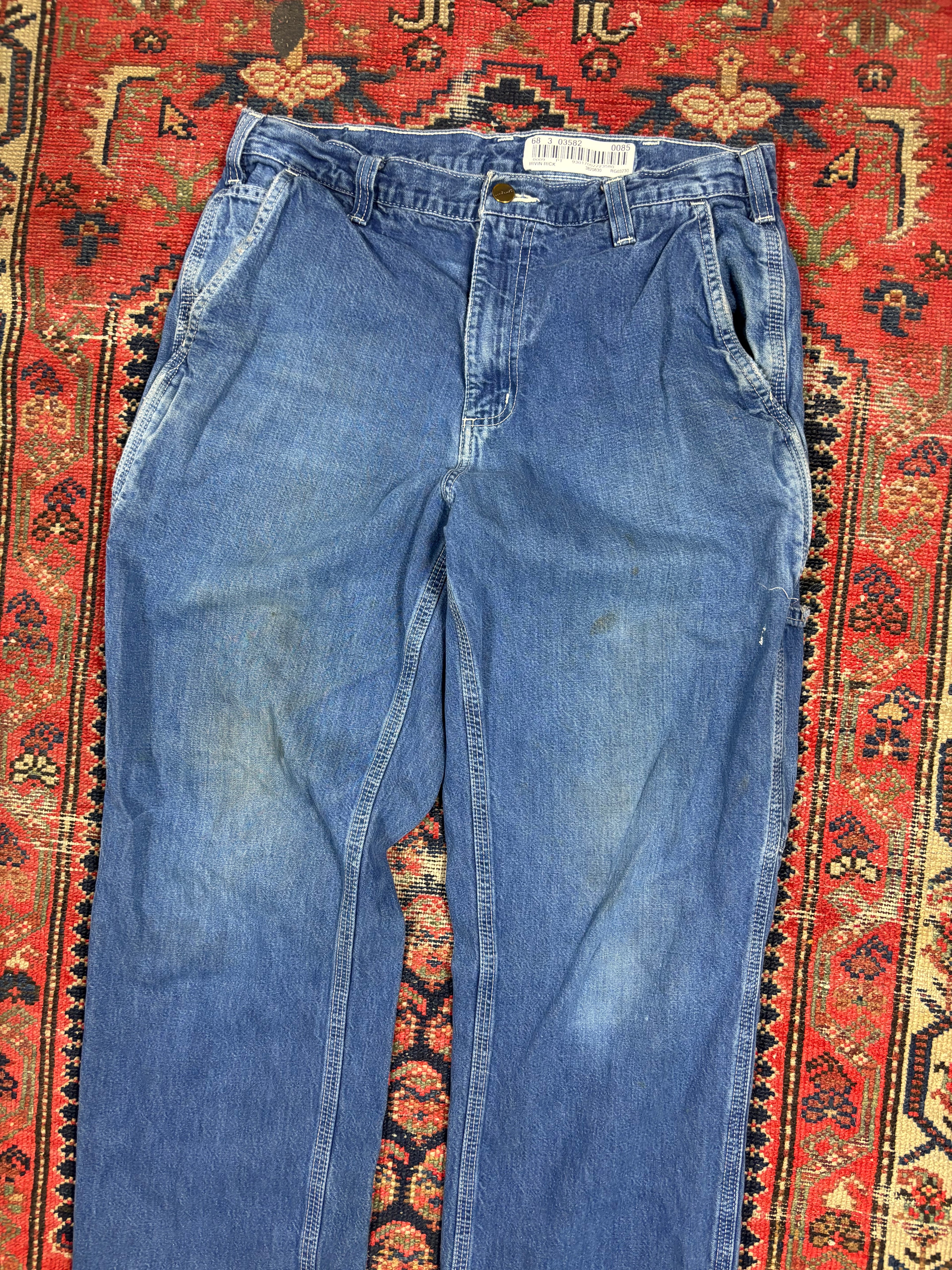 DARK WASH CARHARTT CARPENTER PANTS W/32