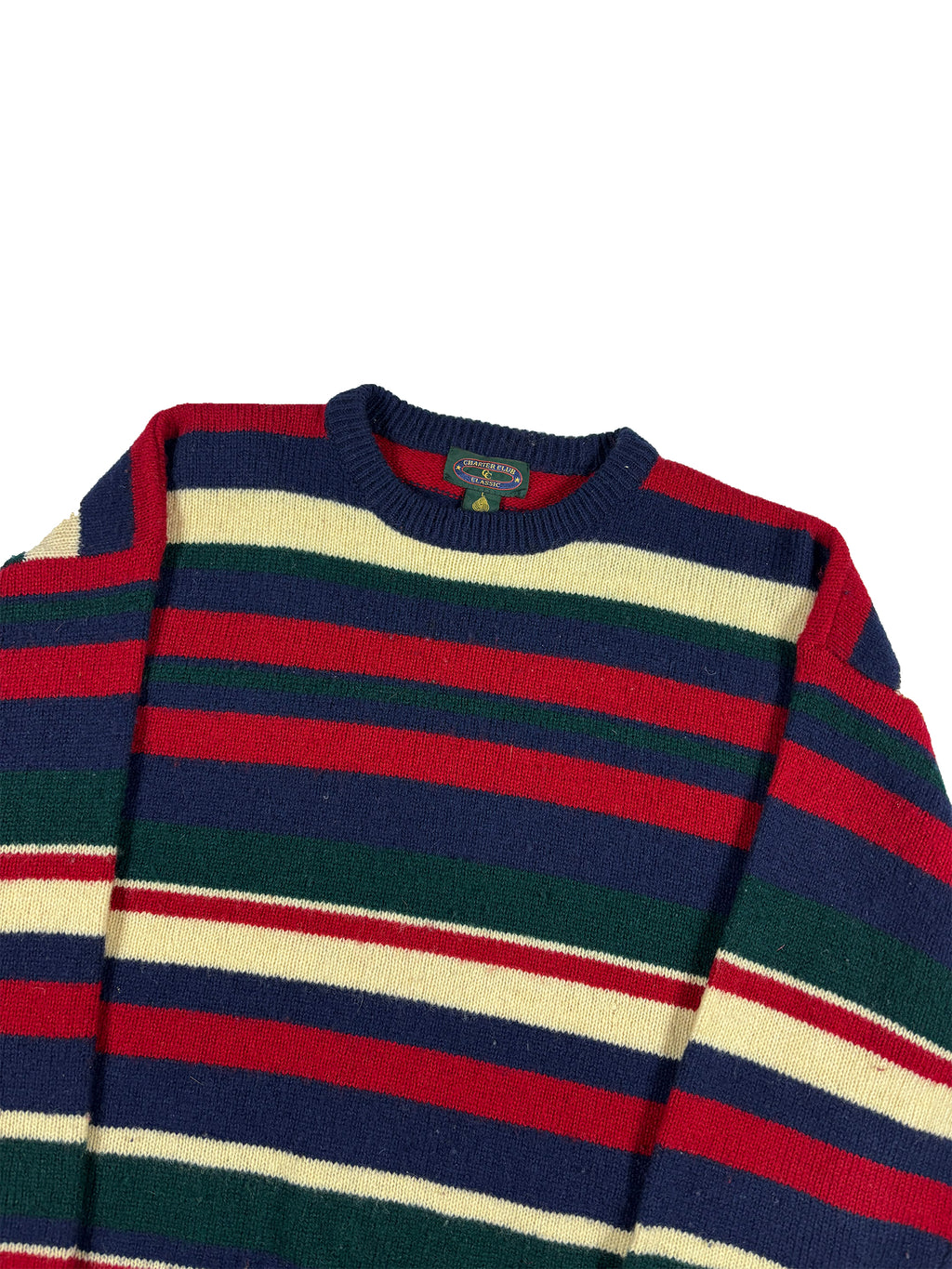 VINTAGE STRIPPED CHARTER CLUB KNIT SWEATER SIZE LARGE