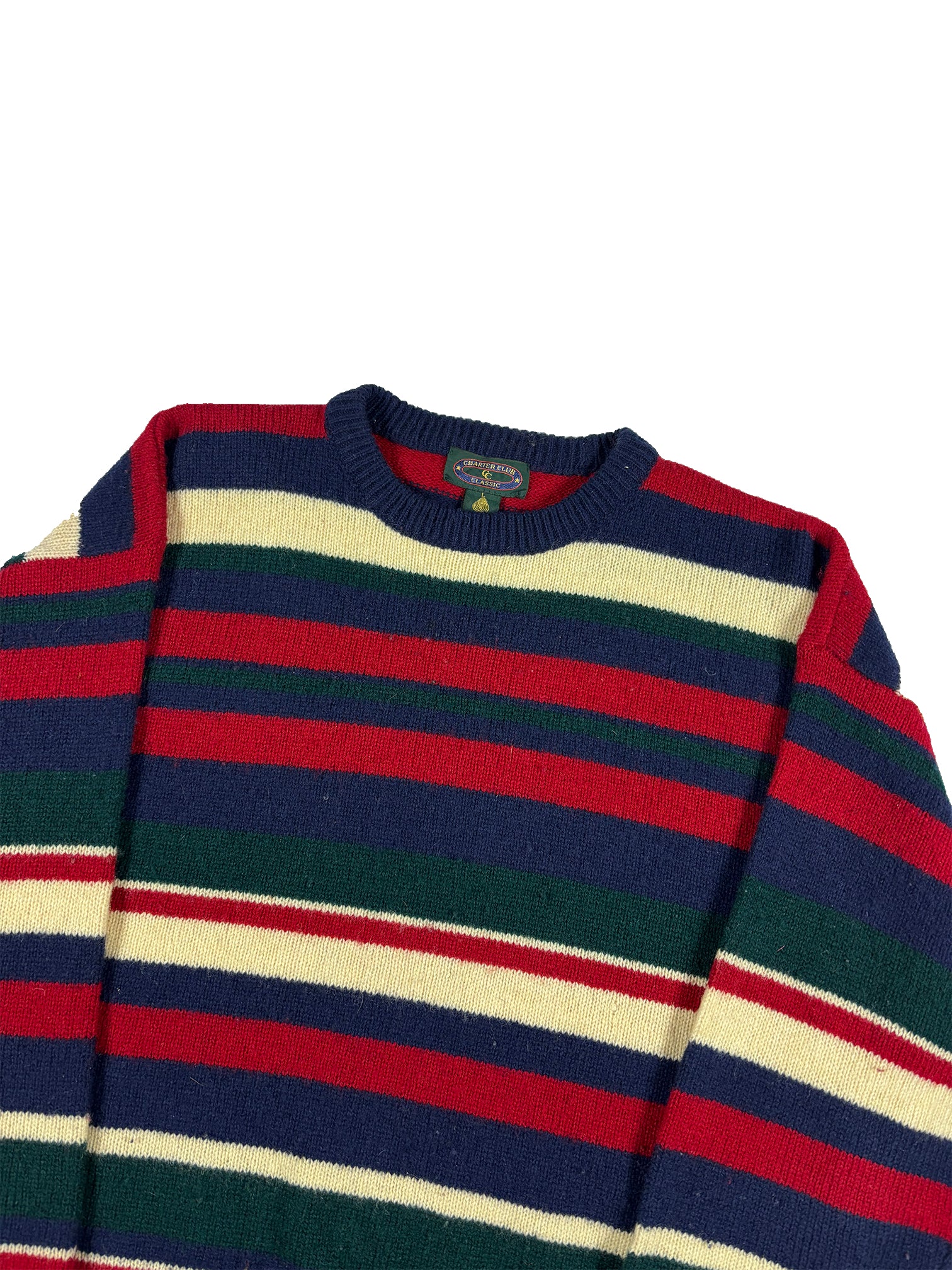VINTAGE STRIPPED CHARTER CLUB KNIT SWEATER SIZE LARGE
