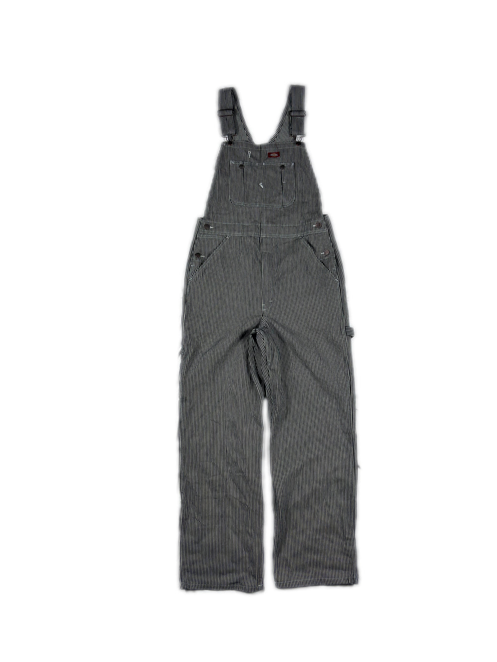 VINTAGE DICKIES BLACK PINSTRIPPED OVERALLS W/32x32