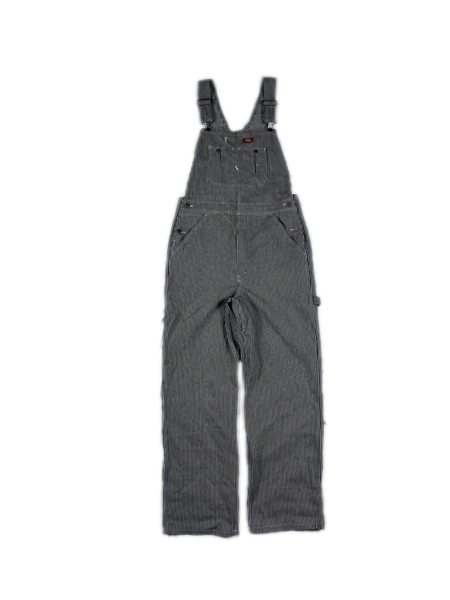 VINTAGE DICKIES BLACK PINSTRIPPED OVERALLS W/32x32
