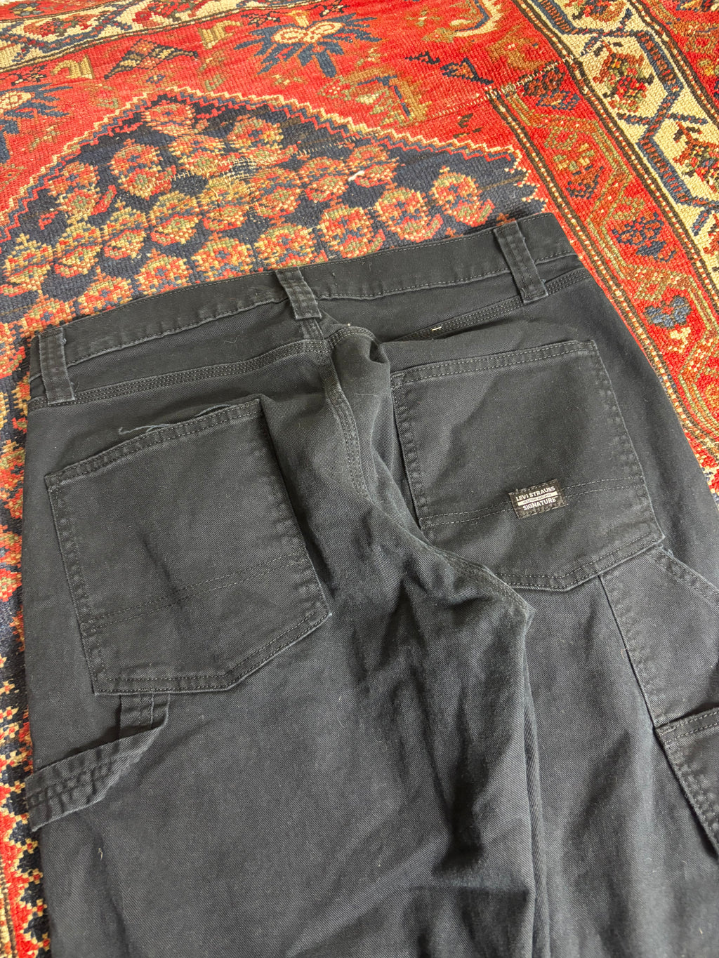 VINTAGE BLACK LEVIS CARPENTER TROUSERS W/ 34