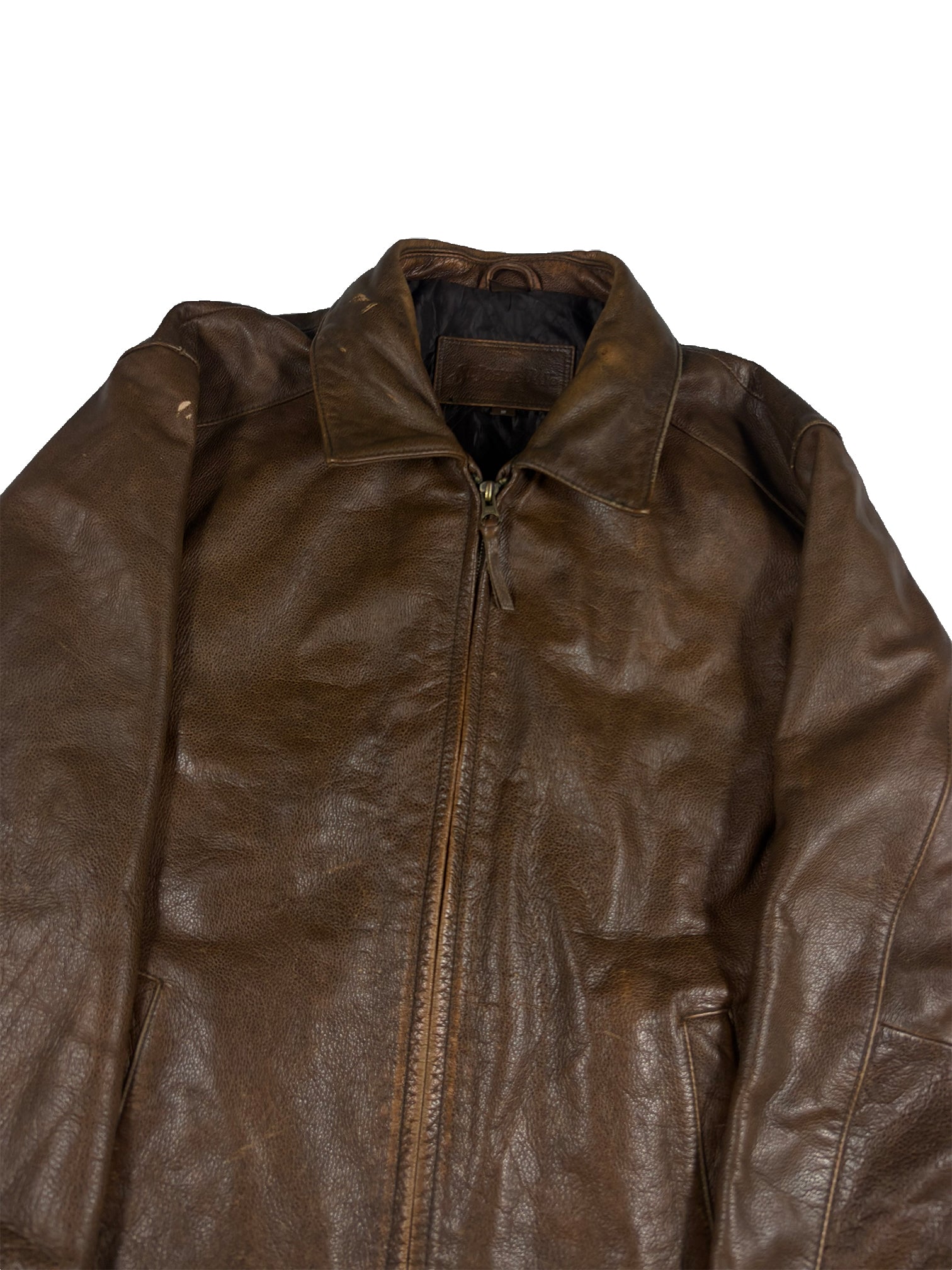 VINTAGE FADED ST JOHNS BAY LEATHER JACKET SIZE MEDIUM VINTAGE FADED ST JOHNS BAY LEATHER JACKET SIZE MEDIUM