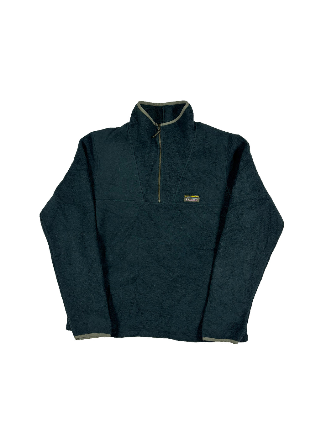 VINTAGE GREEN L.L.BEAN 1/4 ZIP FLEECE SIZE MEDIUM