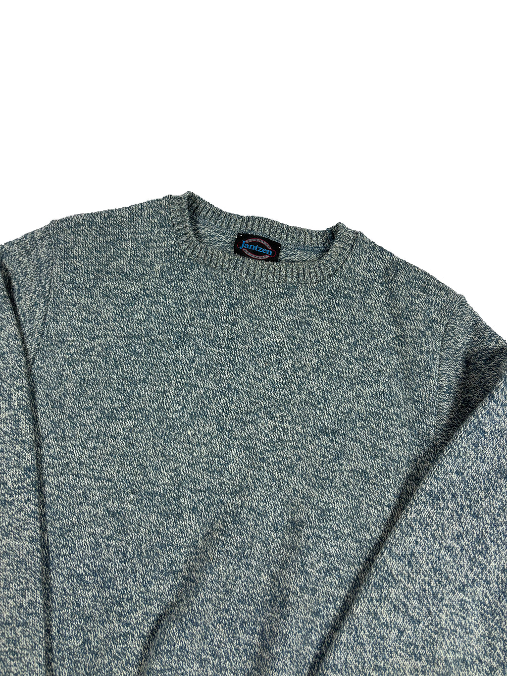 VINTAGE JANTZEN BLUE KNIT SWEATER SIZE LARGE