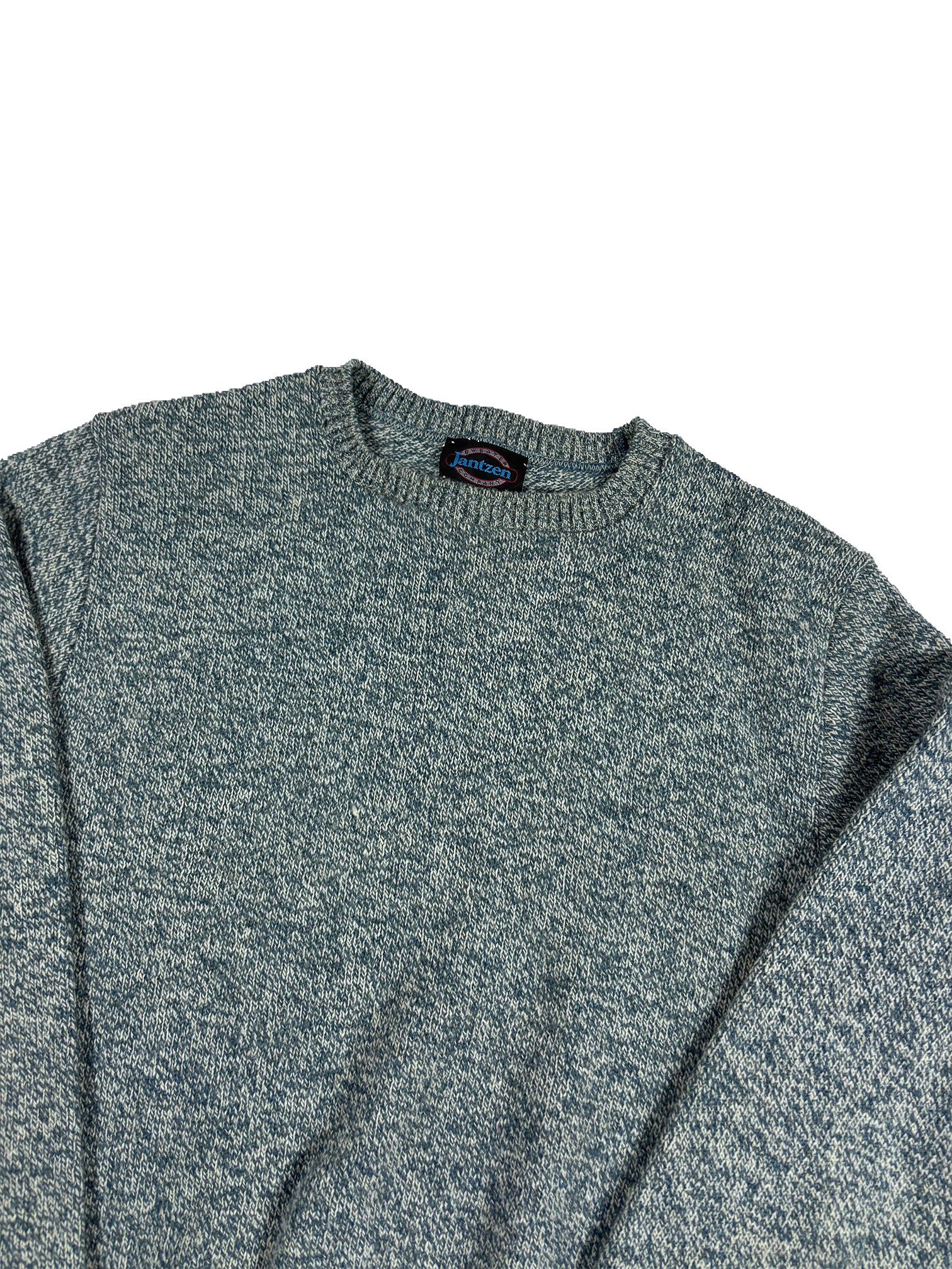 VINTAGE JANTZEN BLUE KNIT SWEATER SIZE LARGE