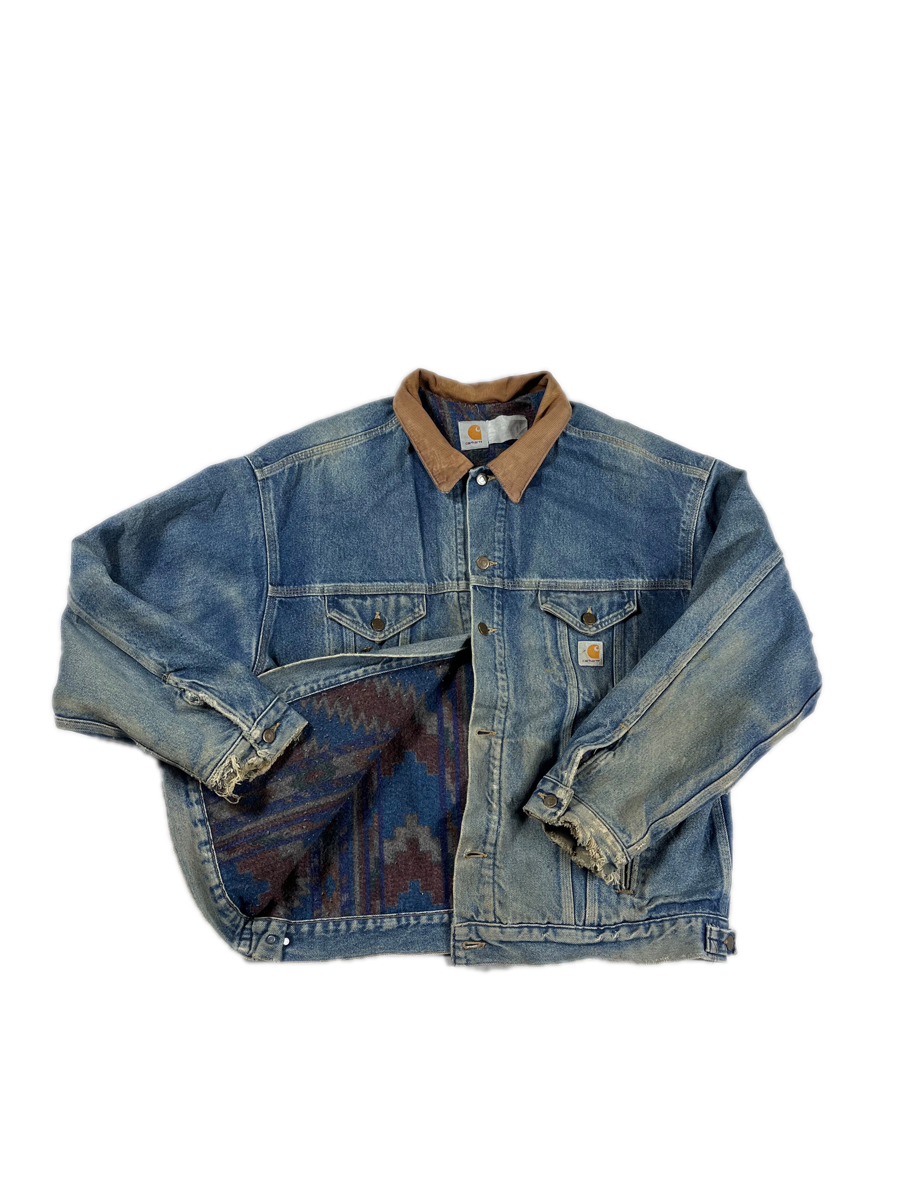 VINTAGE CARHARTT JEAN JACKET SIZE X-LARGE