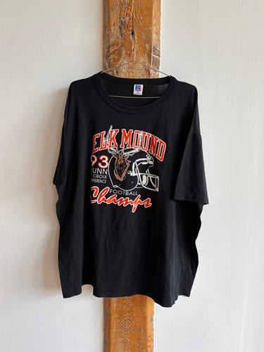 VINTAGE BLACK ‘ELK MOUND’ 1993 FOOTBALL TEE SIZE XL