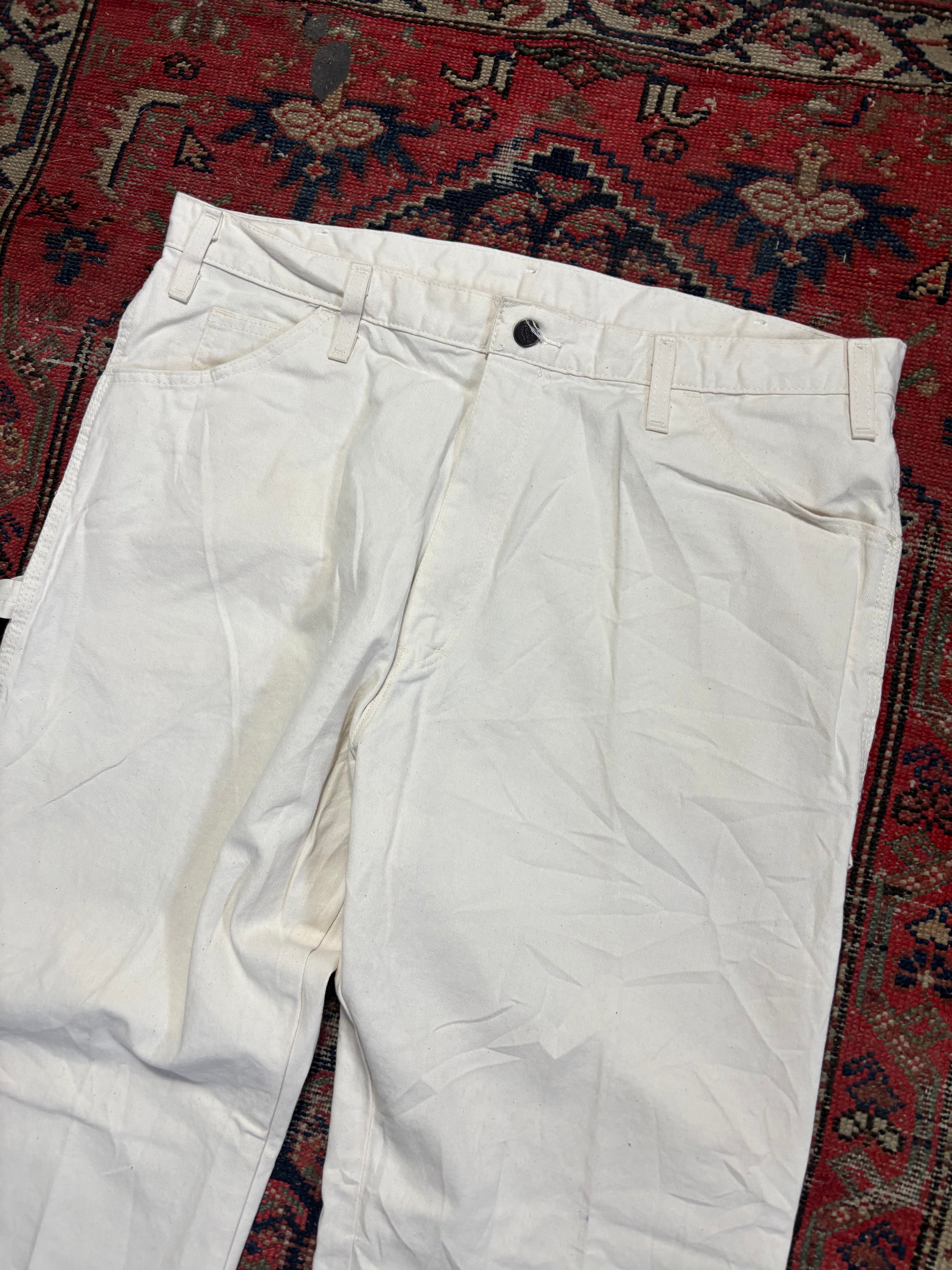 VINTAGE WHITE DICKIES PAINTERS PAINTS W/38