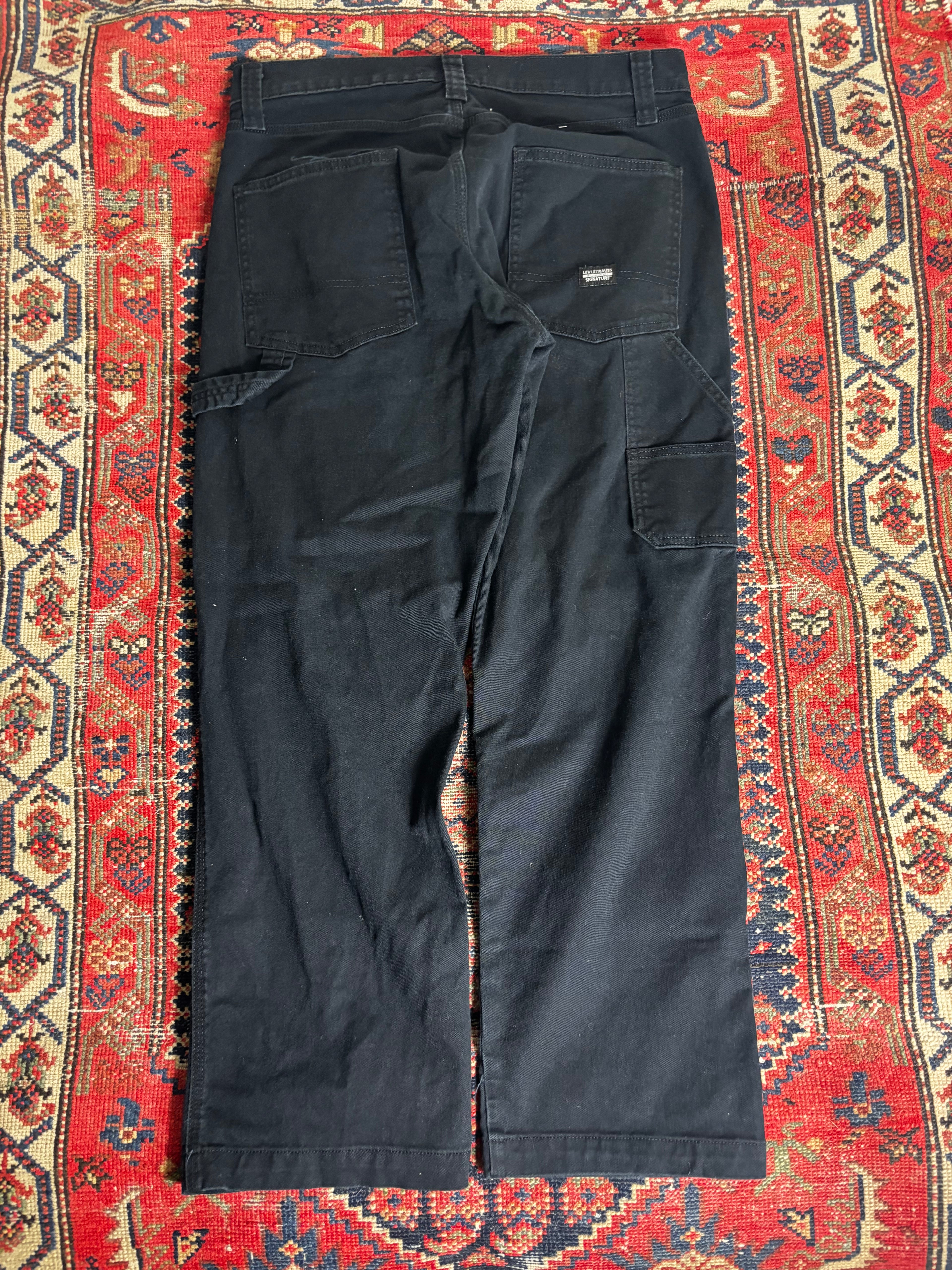 VINTAGE BLACK LEVIS CARPENTER TROUSERS W/ 34