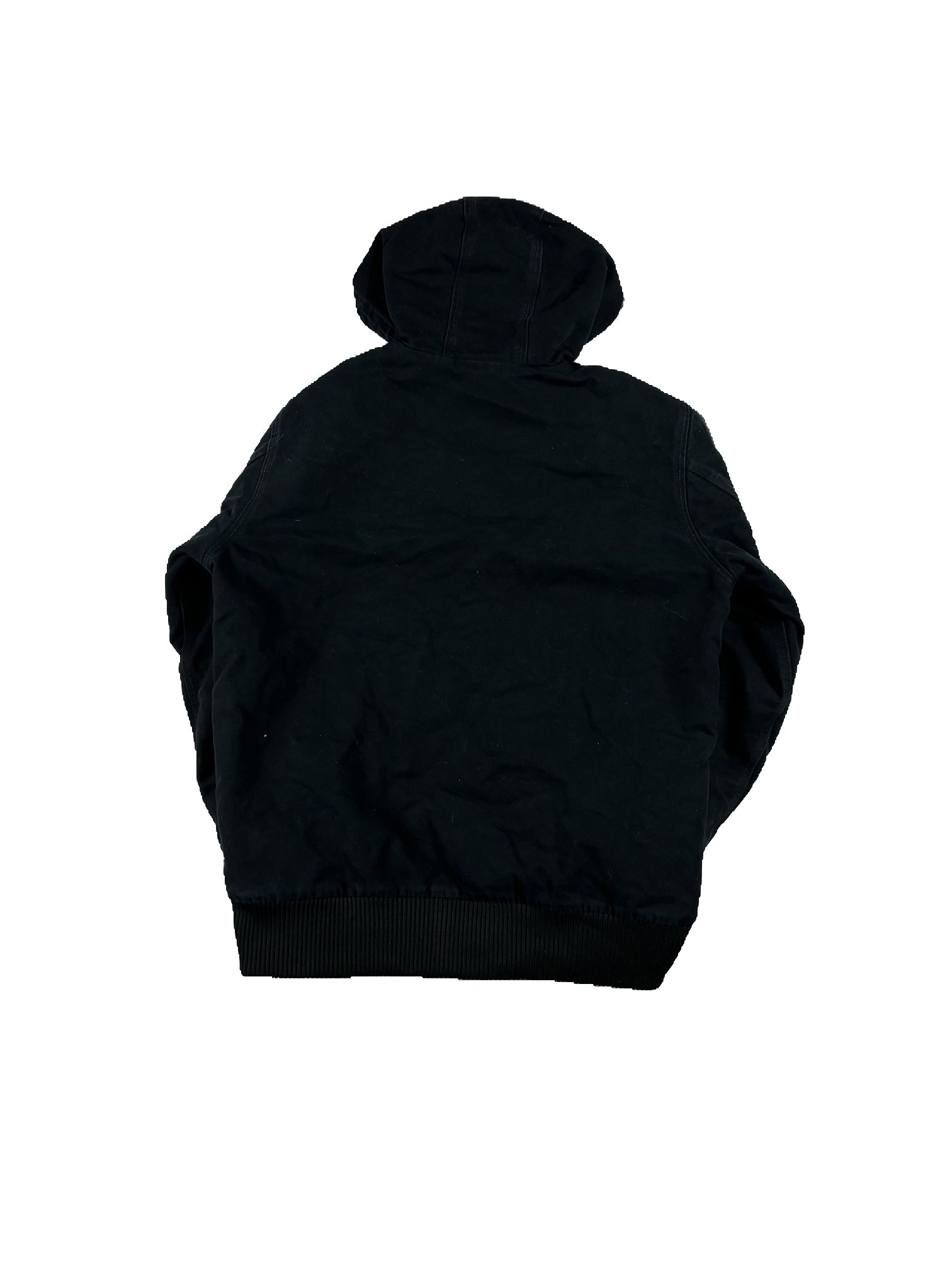 VINTAGE BLACK HOODED CARHARTT WORK JACKET SIZE MEDIUM