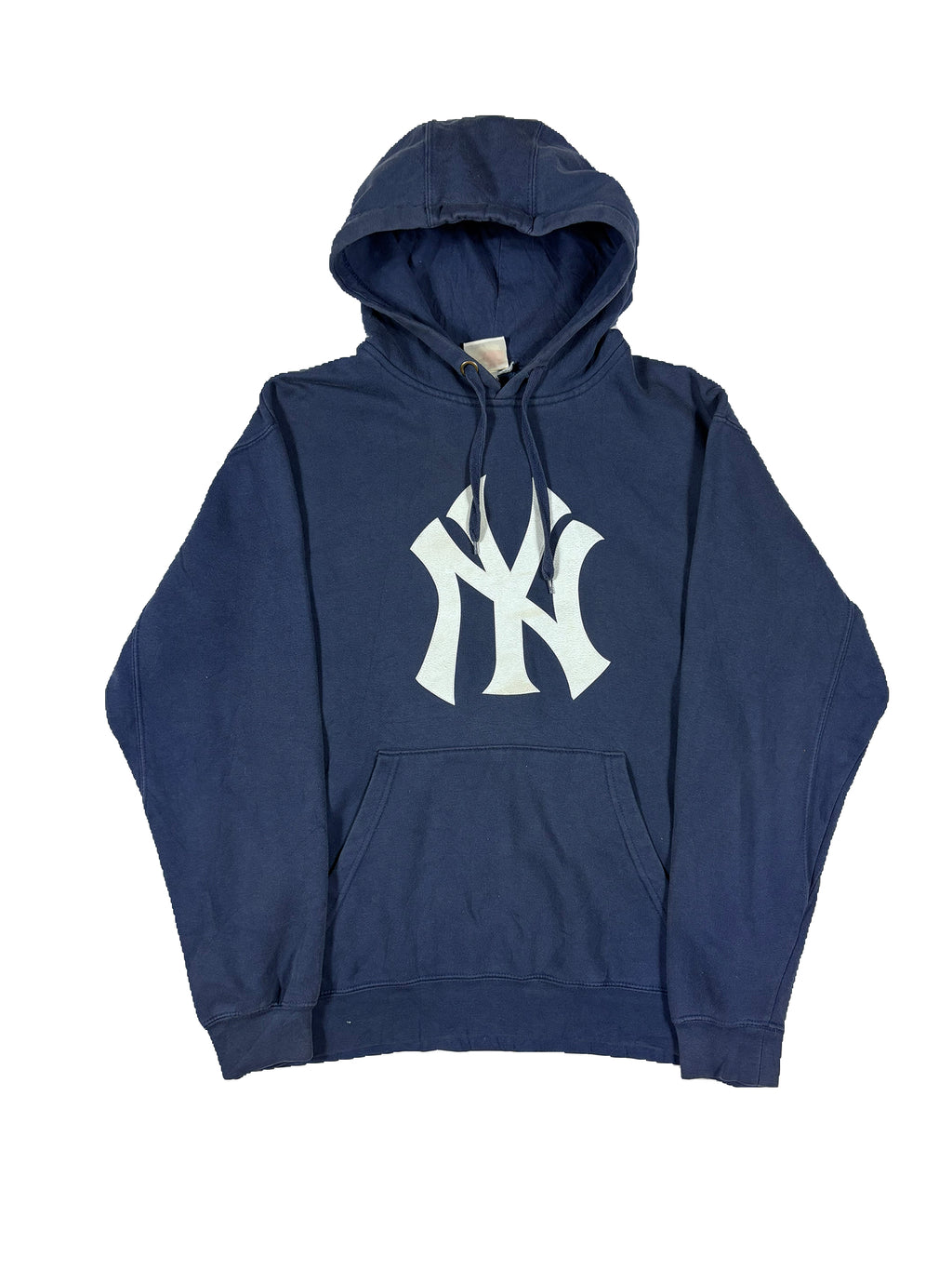 VINTAGE NAVY YANKEES BIG LOGO HOODIE SIZE LARGE