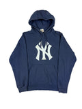 VINTAGE NAVY YANKEES BIG LOGO HOODIE SIZE LARGE