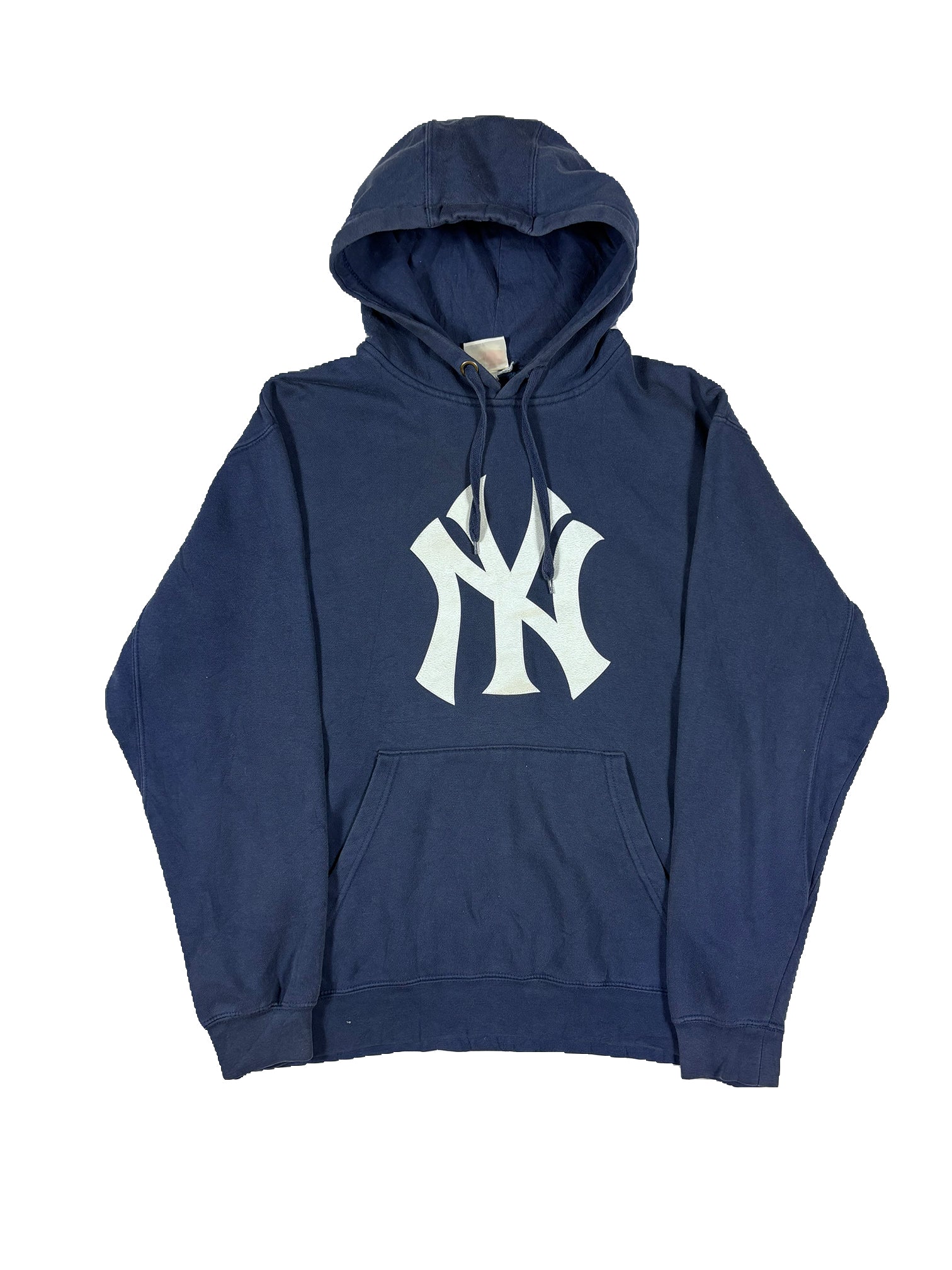 VINTAGE NAVY YANKEES BIG LOGO HOODIE SIZE LARGE