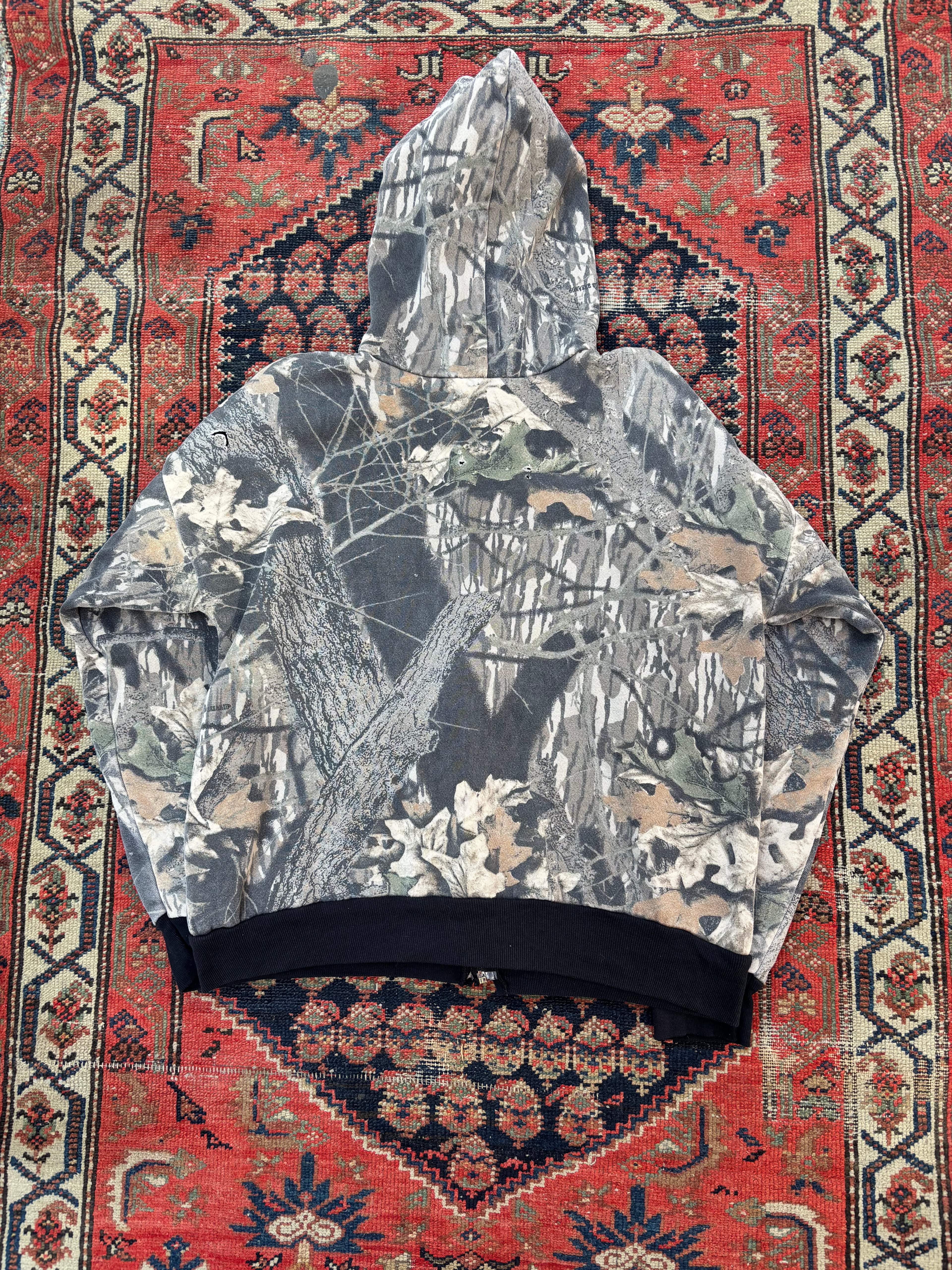 VINTAGE WAFFLE LINED REALTREE ZIP-UP HOODIE SIZE LARGE