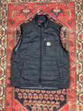 VINTAGE BLACK INSULATED CARHARTT VEST SIZE LARGE