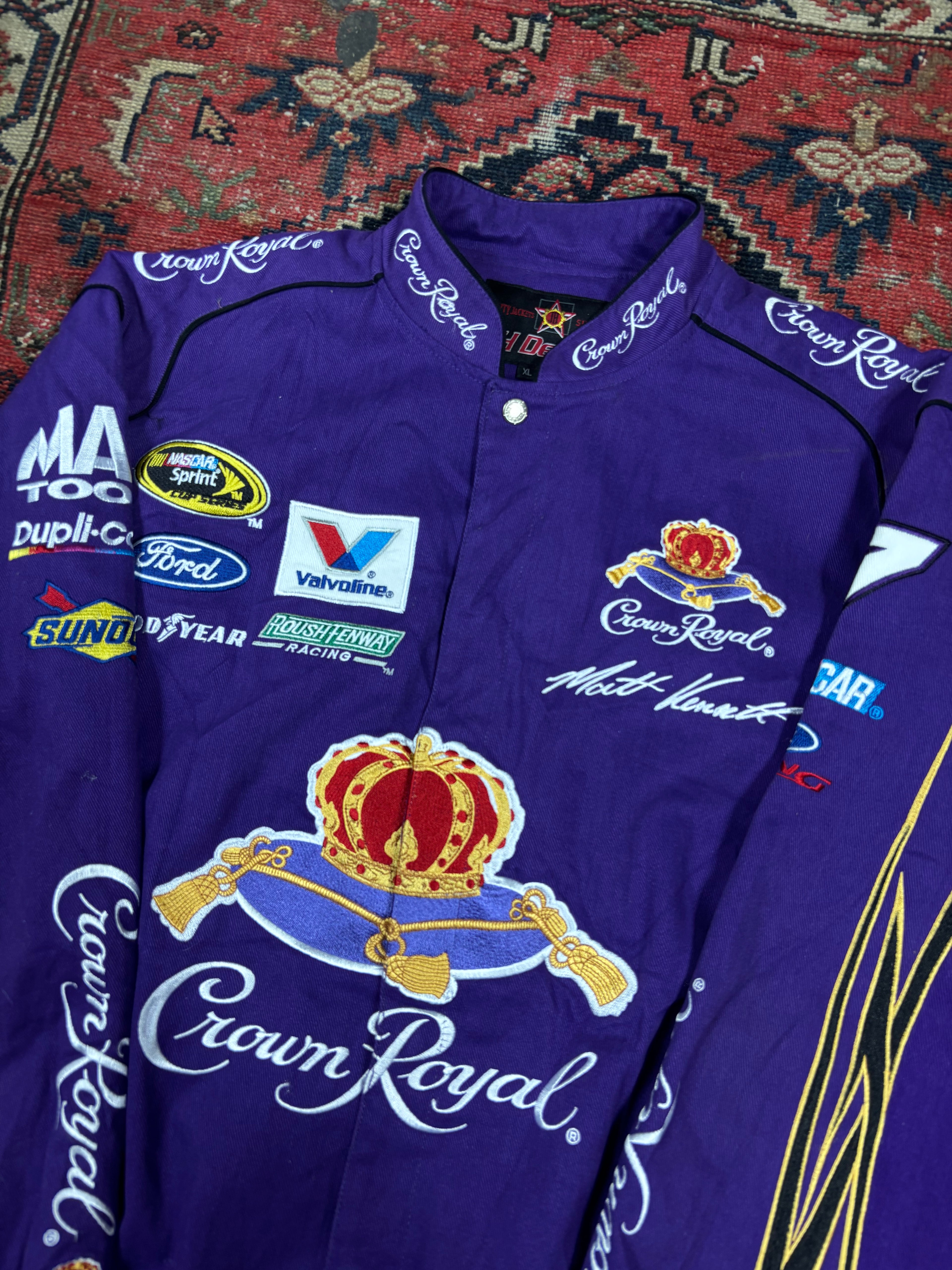 VINTAGE PURPLE CROWN ROYAL RACING JACKET SIZE XL