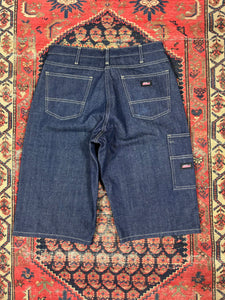 VINTAGE DARK WASH CONTRAST STITCH DICKIES JORTS W/32