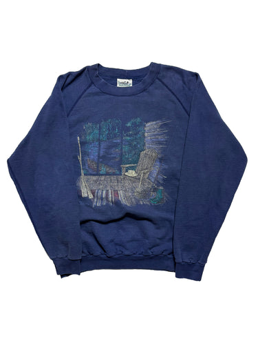 VINTAGE NAVY SCENIC CREWNECK SIZE MEDIUM