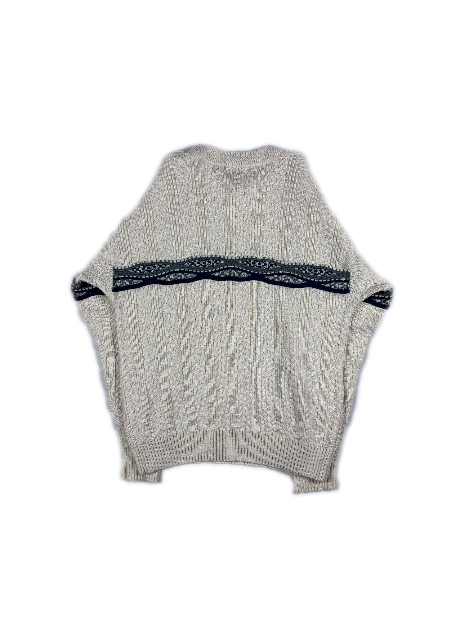 VINTAGE CREAM PATTERN KNIT SWEATER SIZE XL