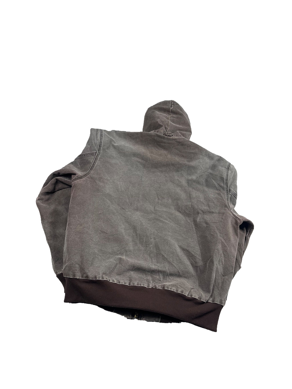 BROWN CARHARTT HOODED WORK JACKET SIZE X-LARGE
