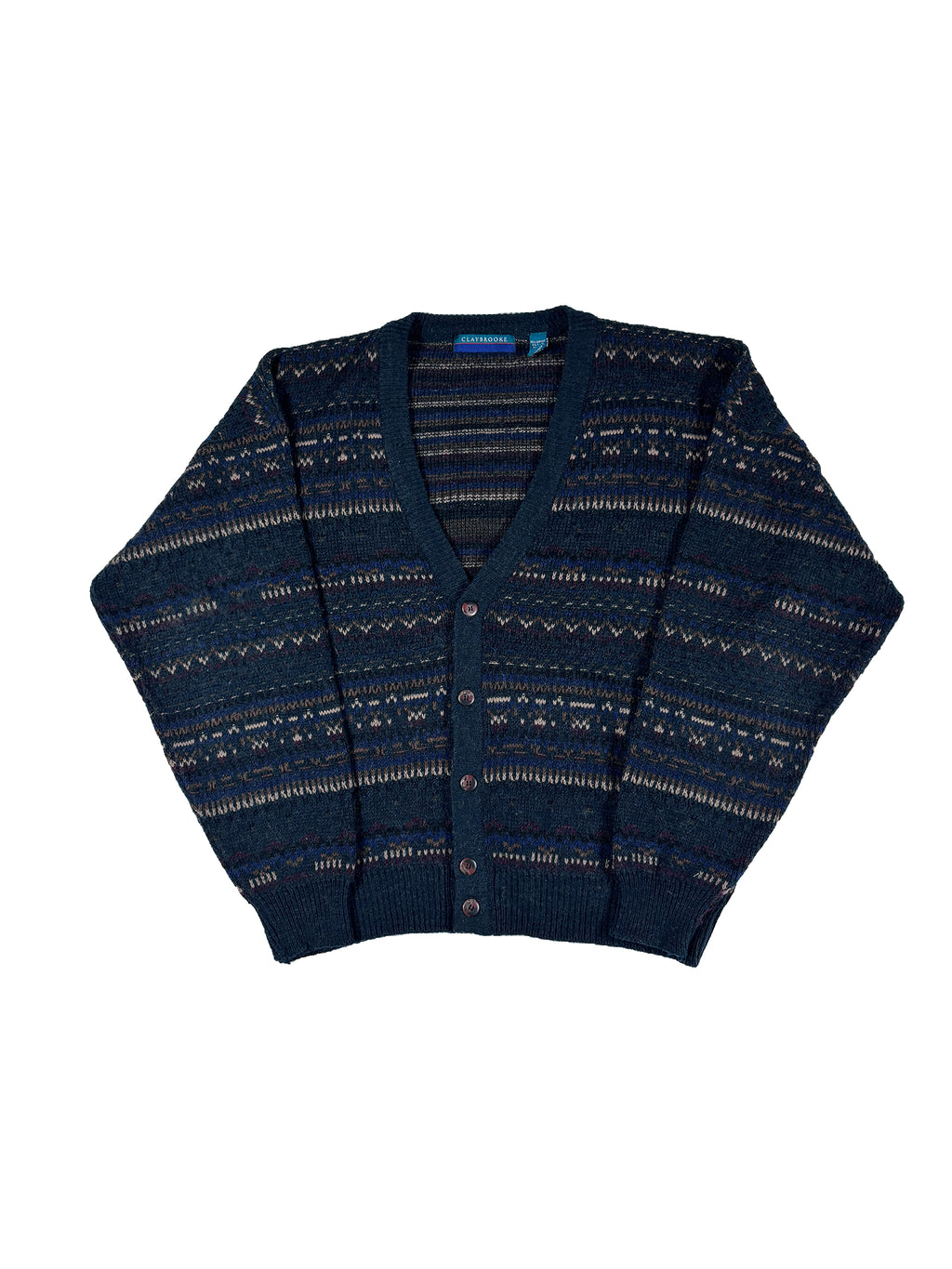 VINTAGE “CLAYBROOKE” KNIT CARDIGAN SIZE LARGE