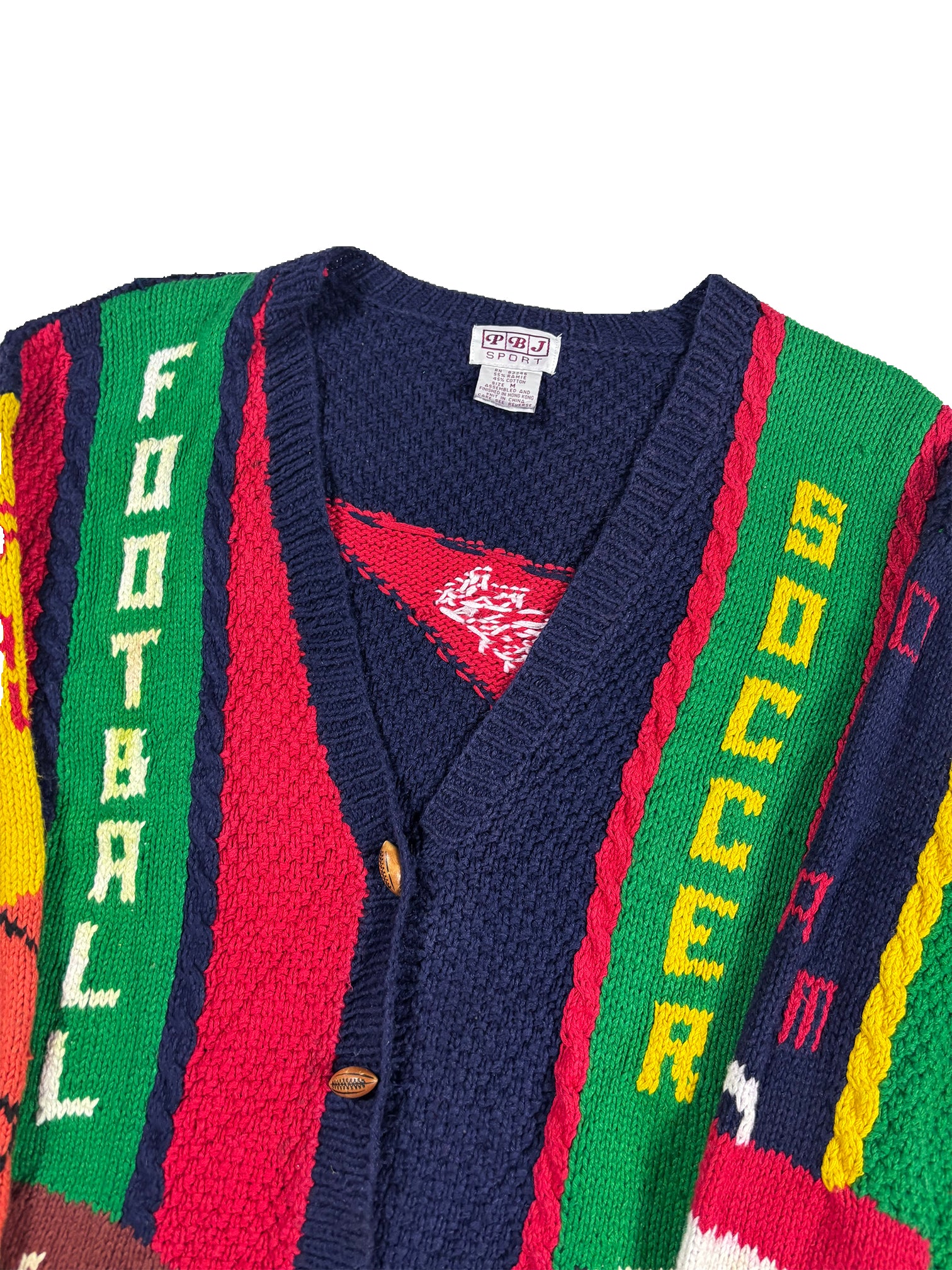 VINTAGE KNITTED SPORTS CARDIGAN SIZE MEDIUM