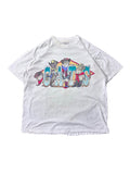 VINTAGE WHITE COWBOY CATS TEE SIZE XL