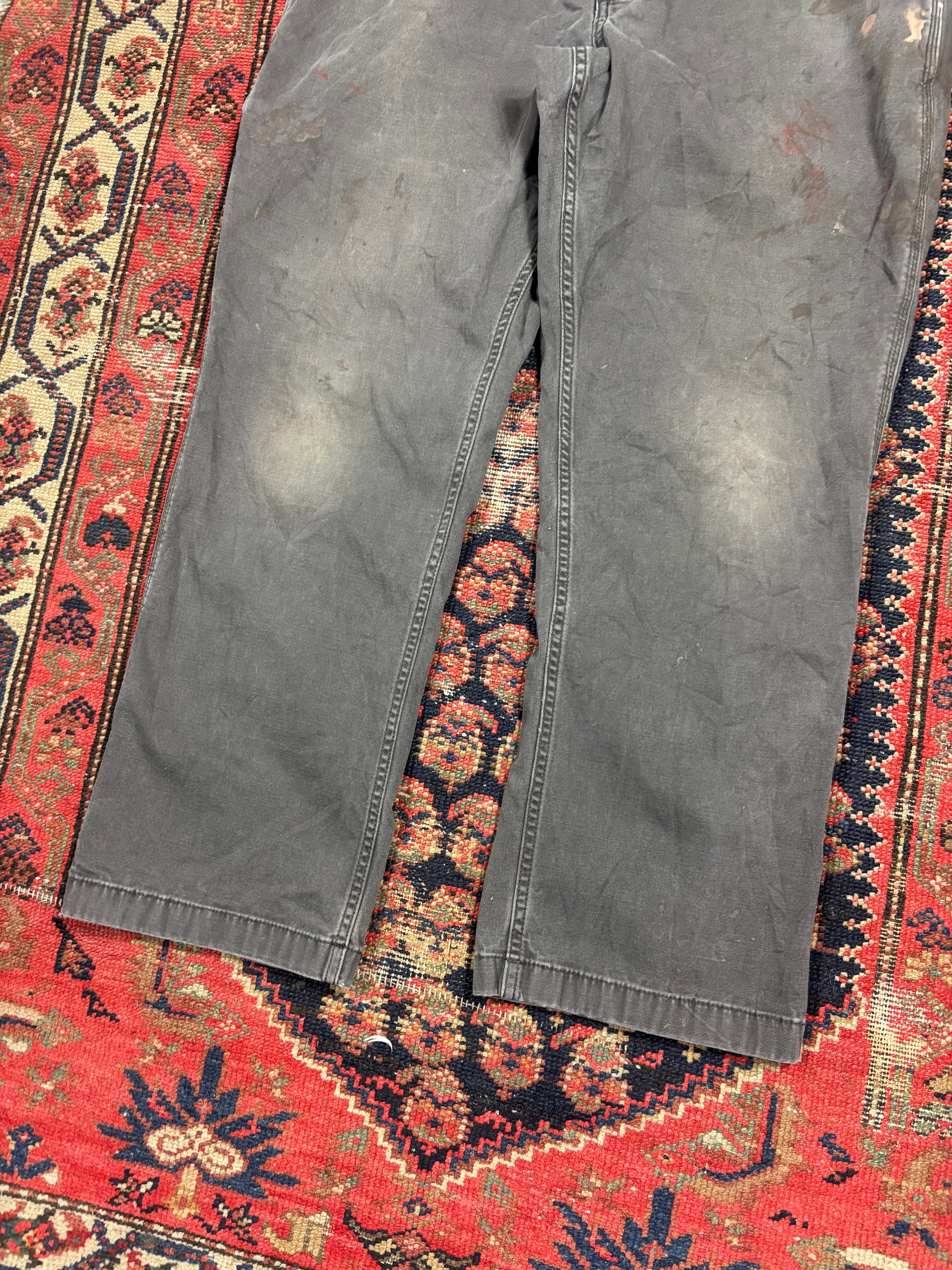 VINTAGE PAINT SPLATTERED GREY CARHARTT PANTS W/36