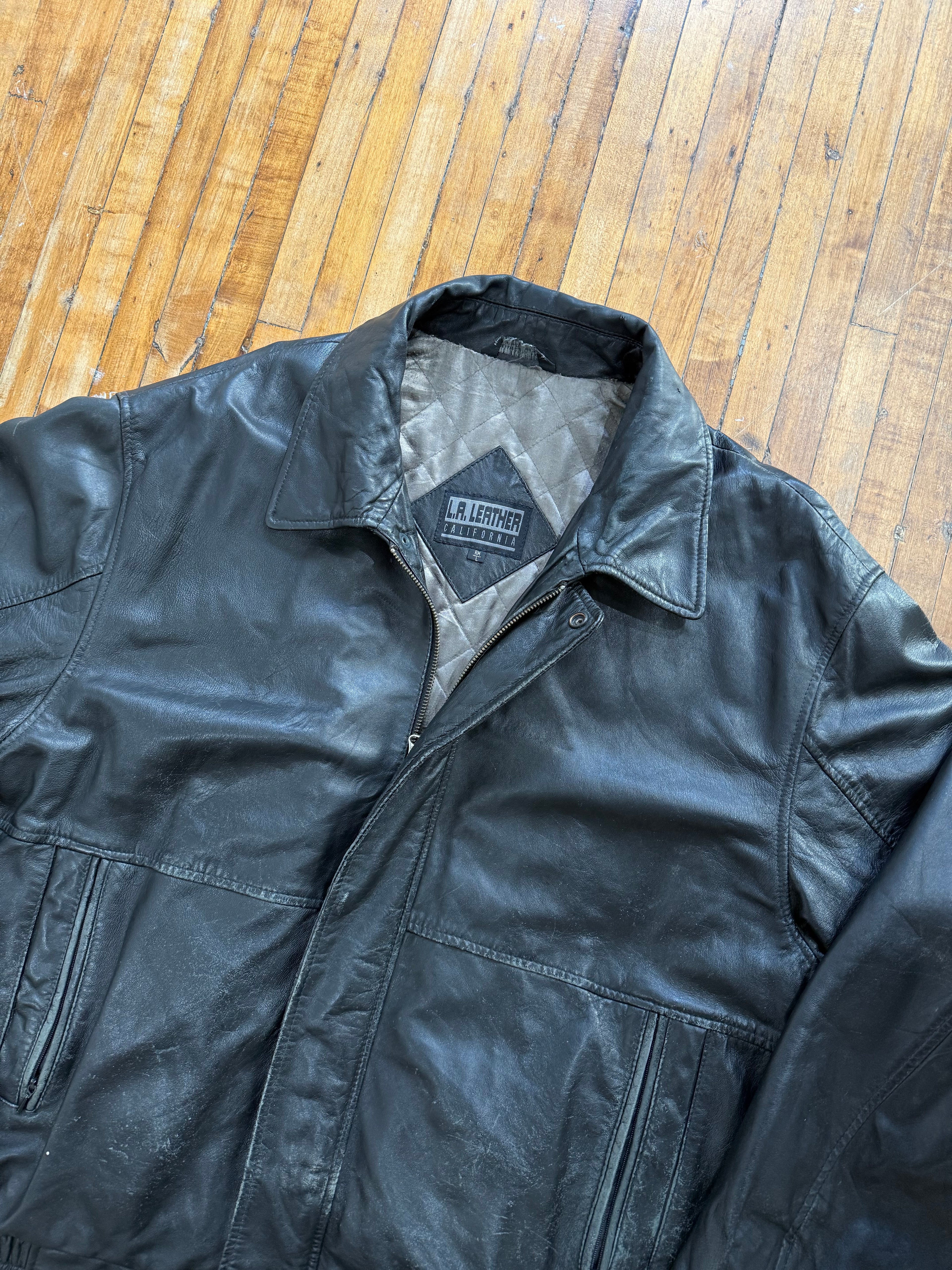 Vintage Leather Bomber Jacket