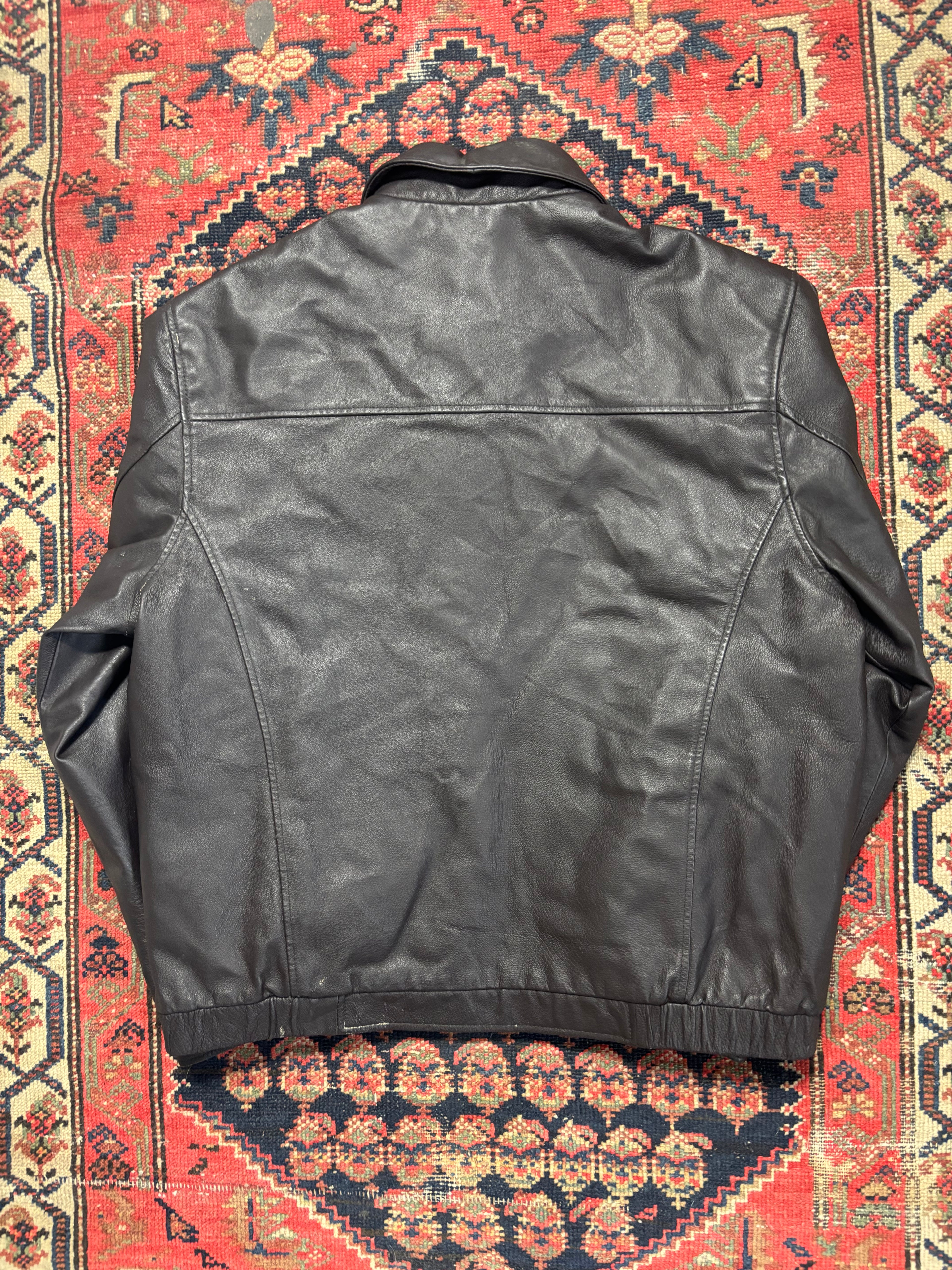VINTAGE BLACK LEATHER “SADDLEBRED” JACKET SIZE LARGE