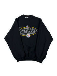 VINTAGE BLACK STEELERS CREWNECK SIZE XL