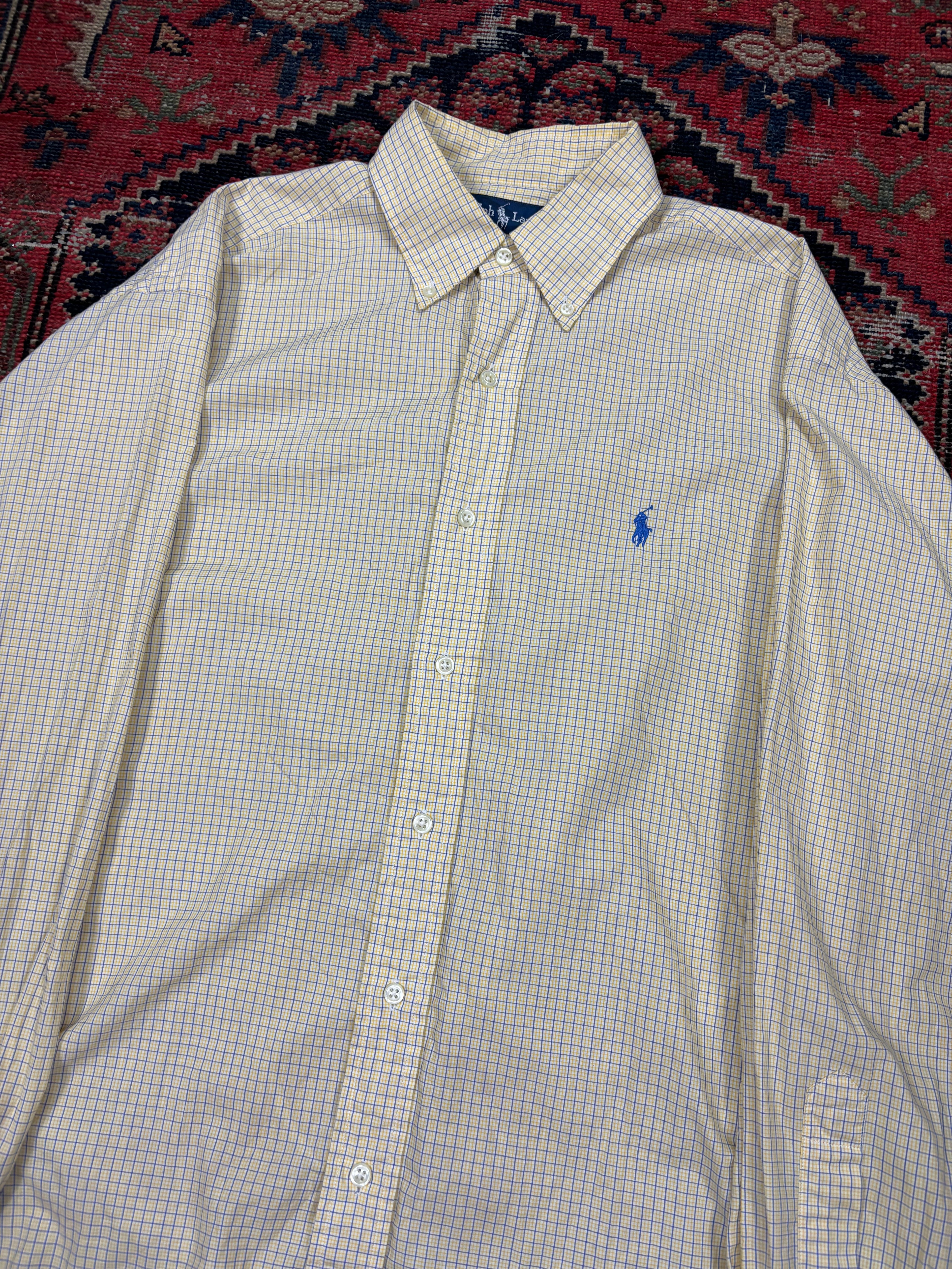VINTAGE YELLOW POLO BUTTON UP SHIRT SIZE MEDIUM