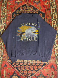 VINTAGE FADED NAVY ALASKA CREWNECK SIZE LARGE