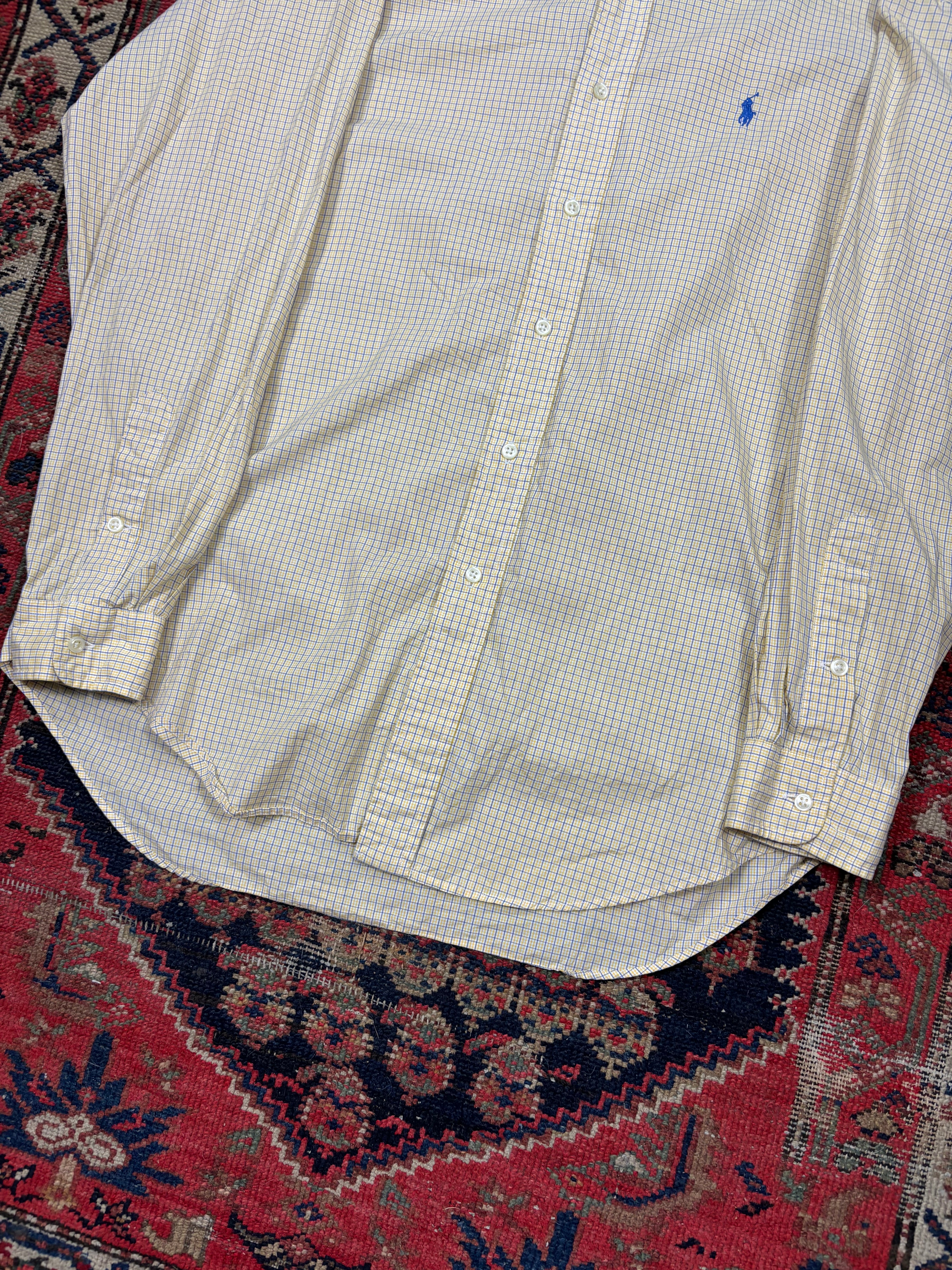 VINTAGE YELLOW POLO BUTTON UP SHIRT SIZE MEDIUM