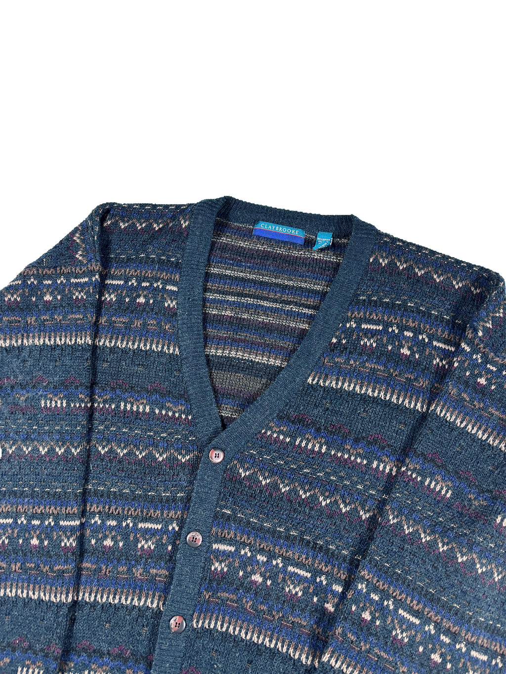 VINTAGE “CLAYBROOKE” KNIT CARDIGAN SIZE LARGE