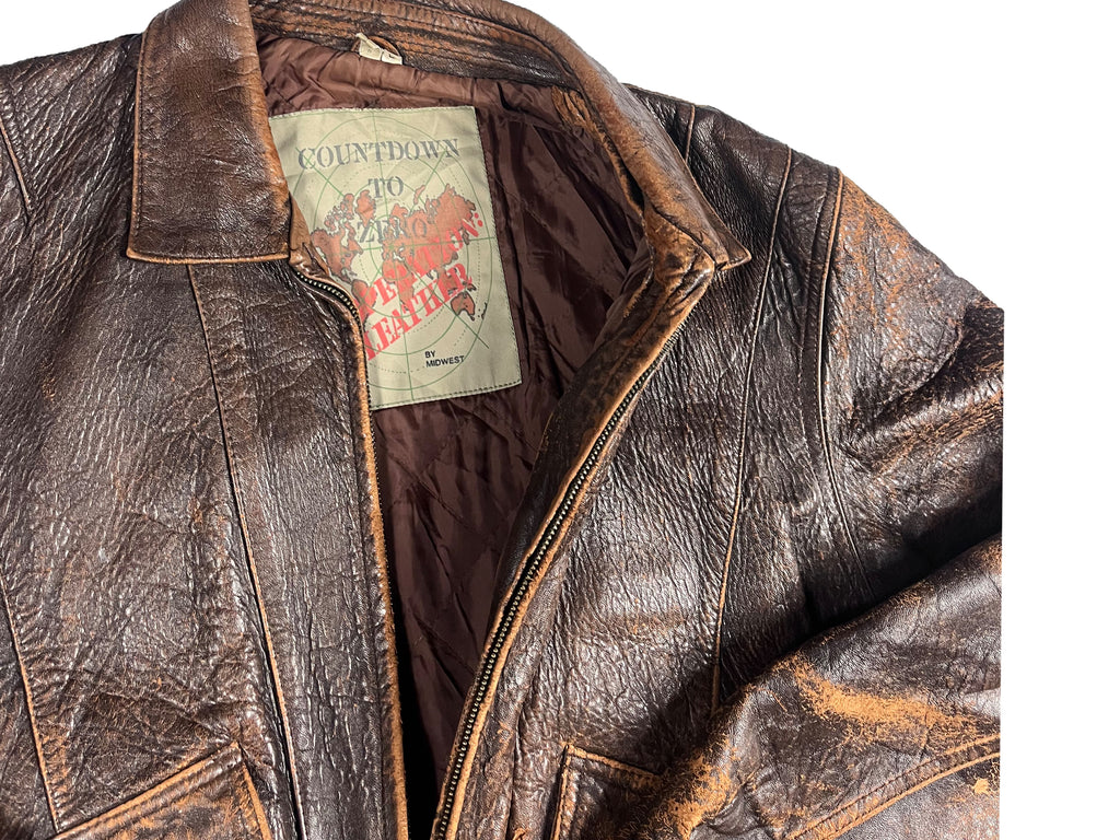 VINTAGE OPERATION LEATHER BOMBER SIZE LARGE