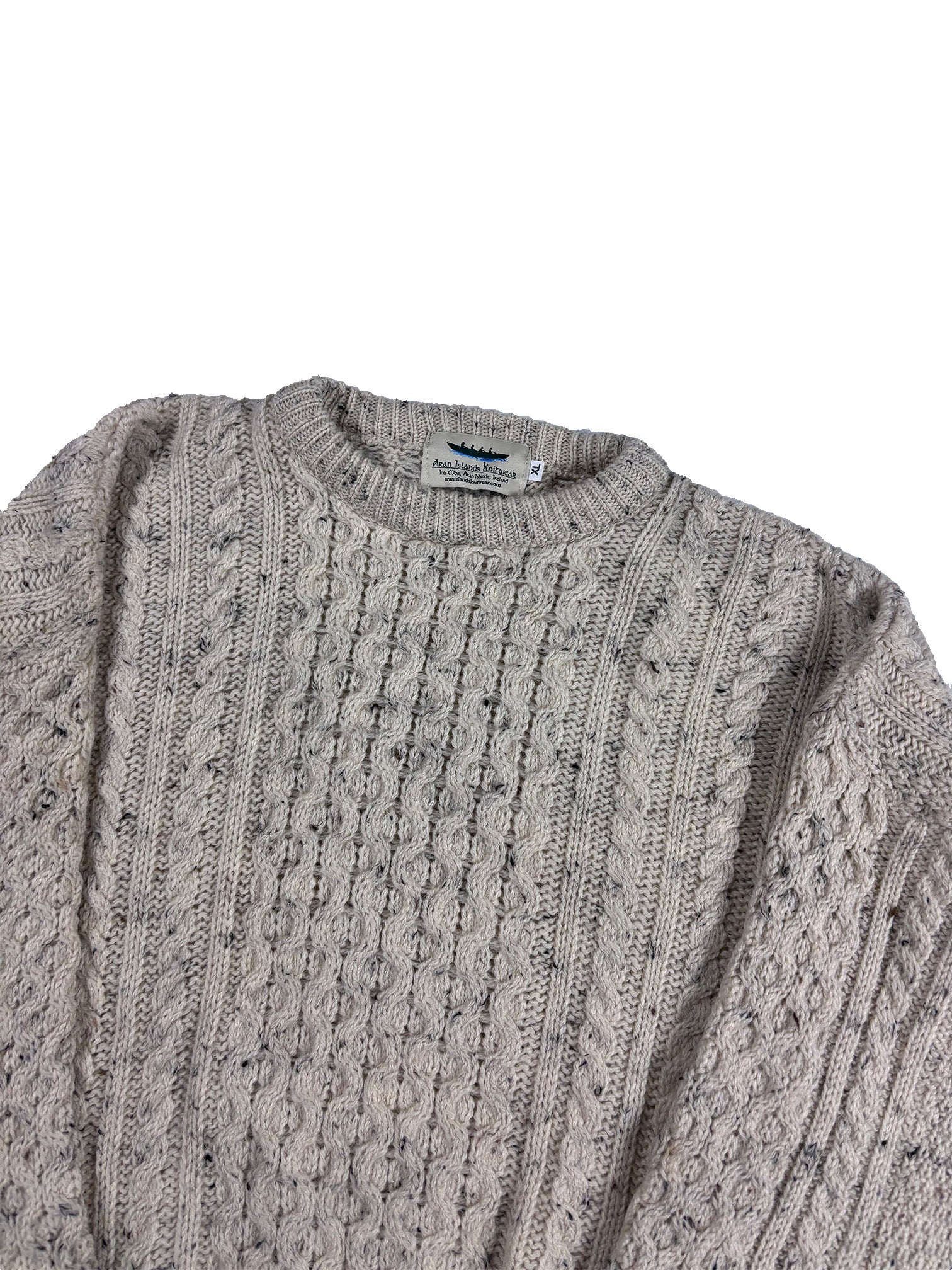 VINTAGE CREAM KNIT SWEATER SIZE XL