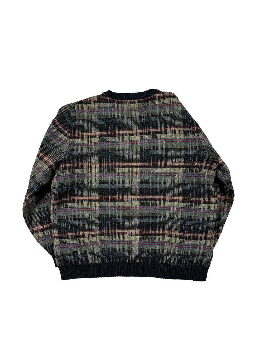 VINTAGE PLAID STYLE KNIT SWEATER SIZE LARGE