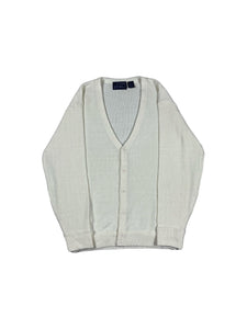 VINTAGE CREAM KNIT “BAY TRADERS” CARDIGAN SIZE LARGE