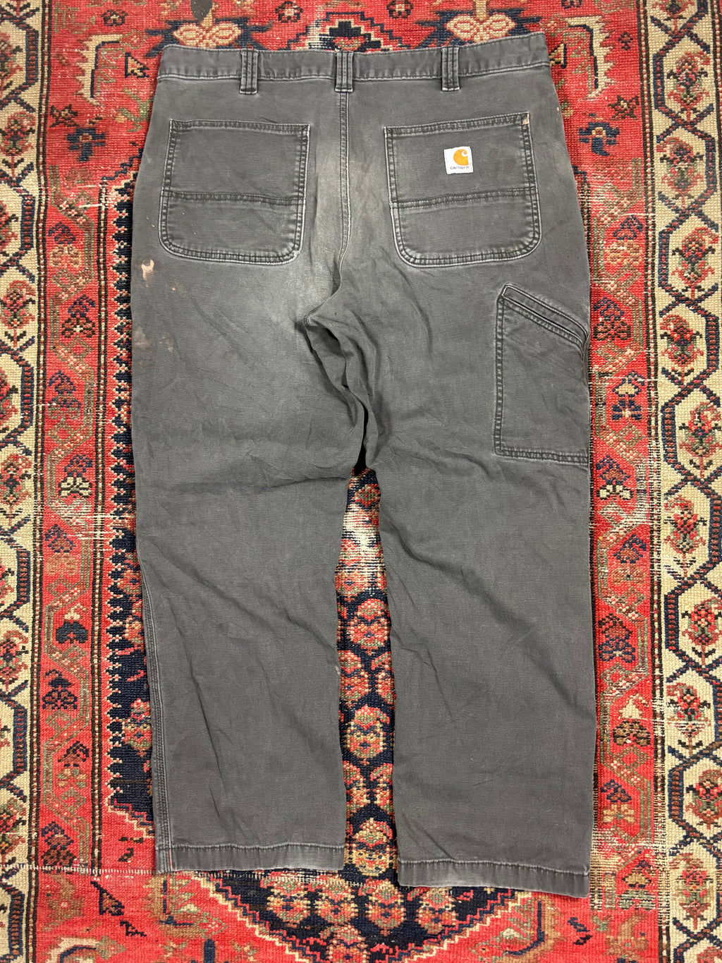 VINTAGE PAINT SPLATTERED GREY CARHARTT PANTS W/36