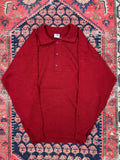 VINTAGE RED COLLARED 3 BUTTON “TOM O’SHENTEN” KNIT SIZE SMALL